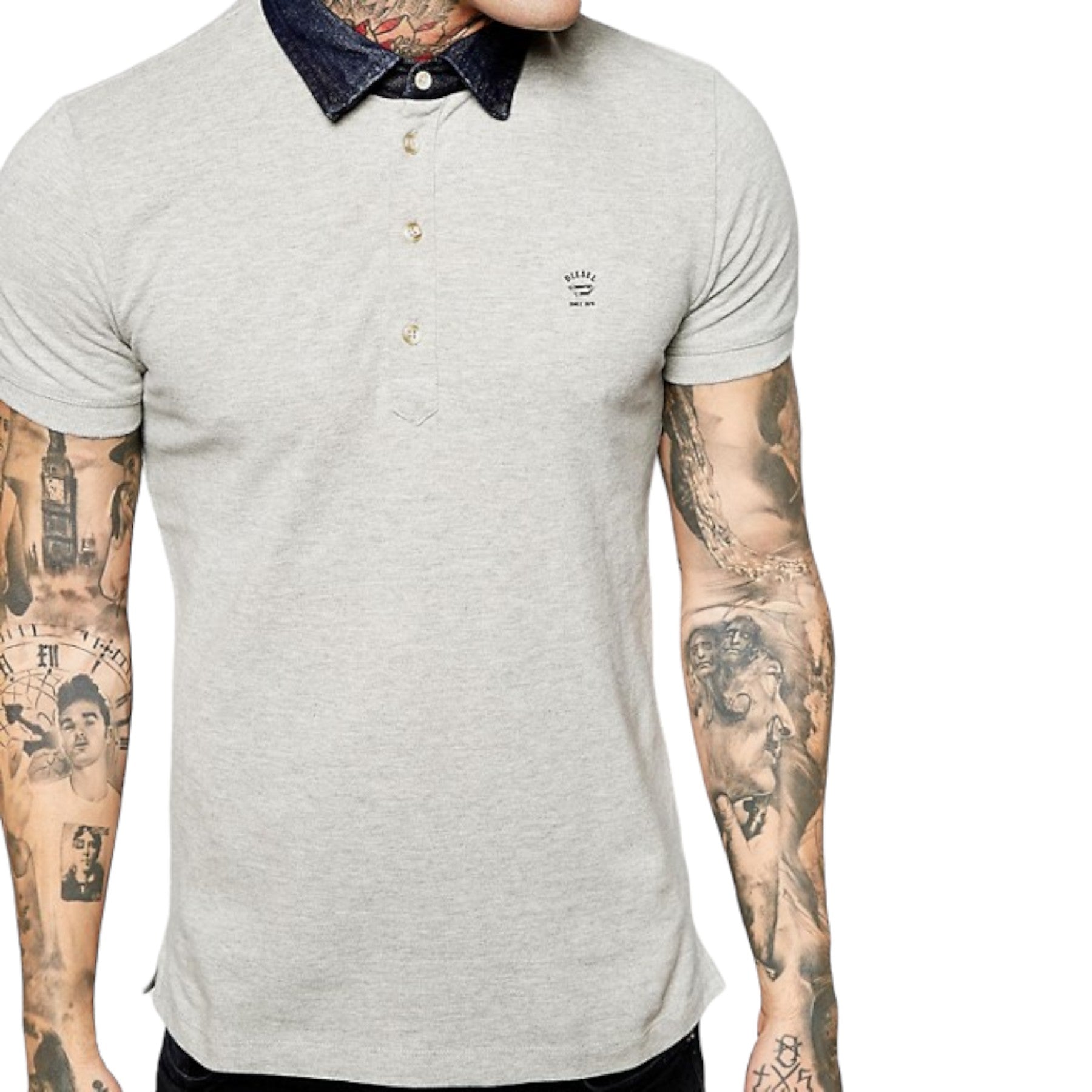 DIESEL T BASILEUS 0QAFM Mens Polo Shirt Classic Golf T-Shirt Casual Tee Cotton