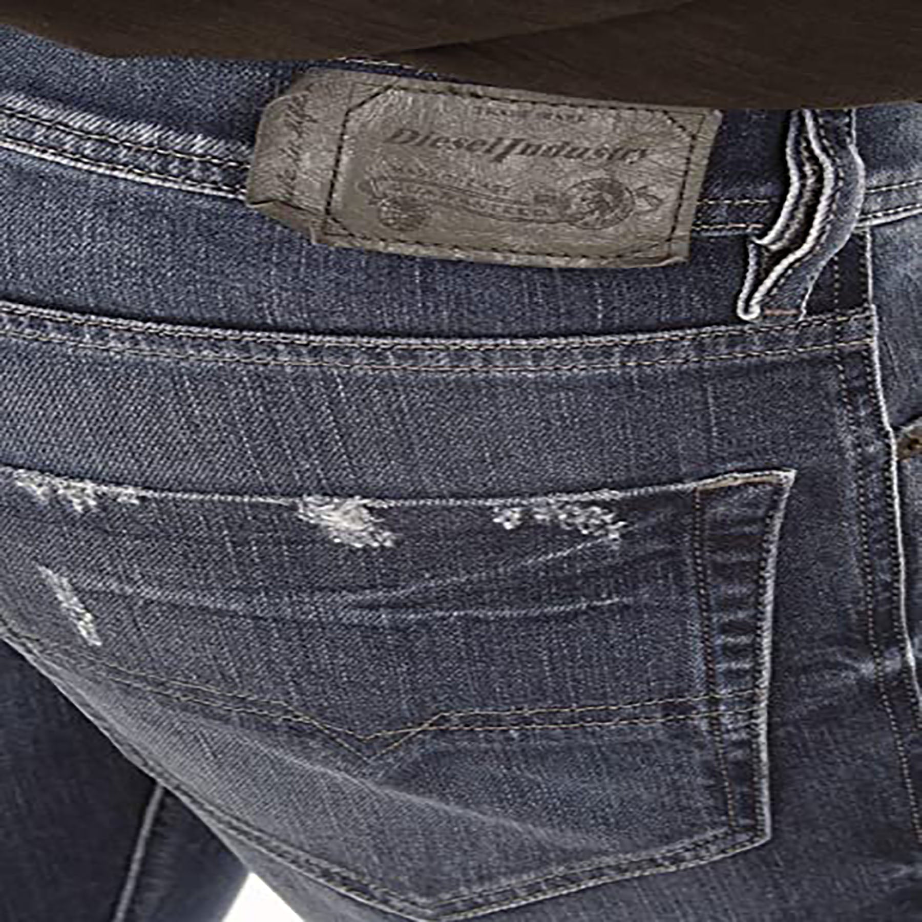 DIESEL TEPPHAR R39M0 Mens Denim Jeans Regular Fit Straight Leg Casual Blue Pants