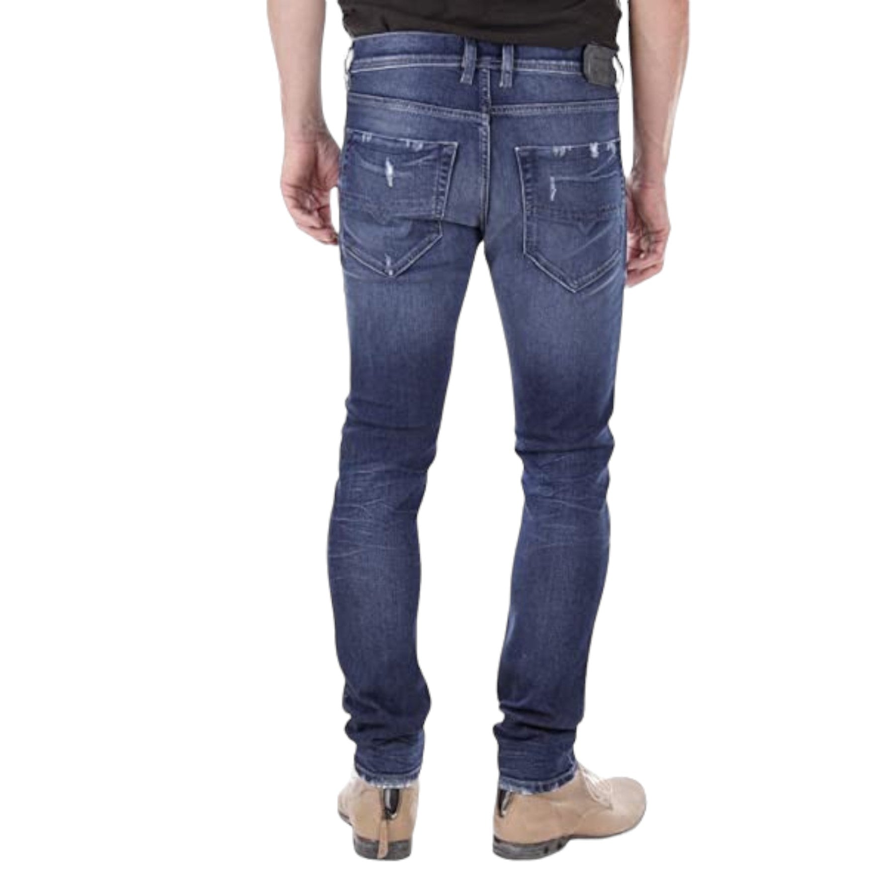 DIESEL TEPPHAR R39M0 Mens Denim Jeans Regular Fit Straight Leg Casual Blue Pants