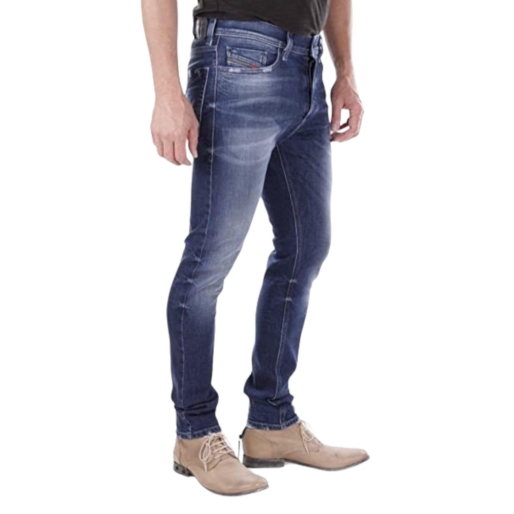 DIESEL TEPPHAR R39M0 Mens Denim Jeans Regular Fit Straight Leg Casual Blue Pants