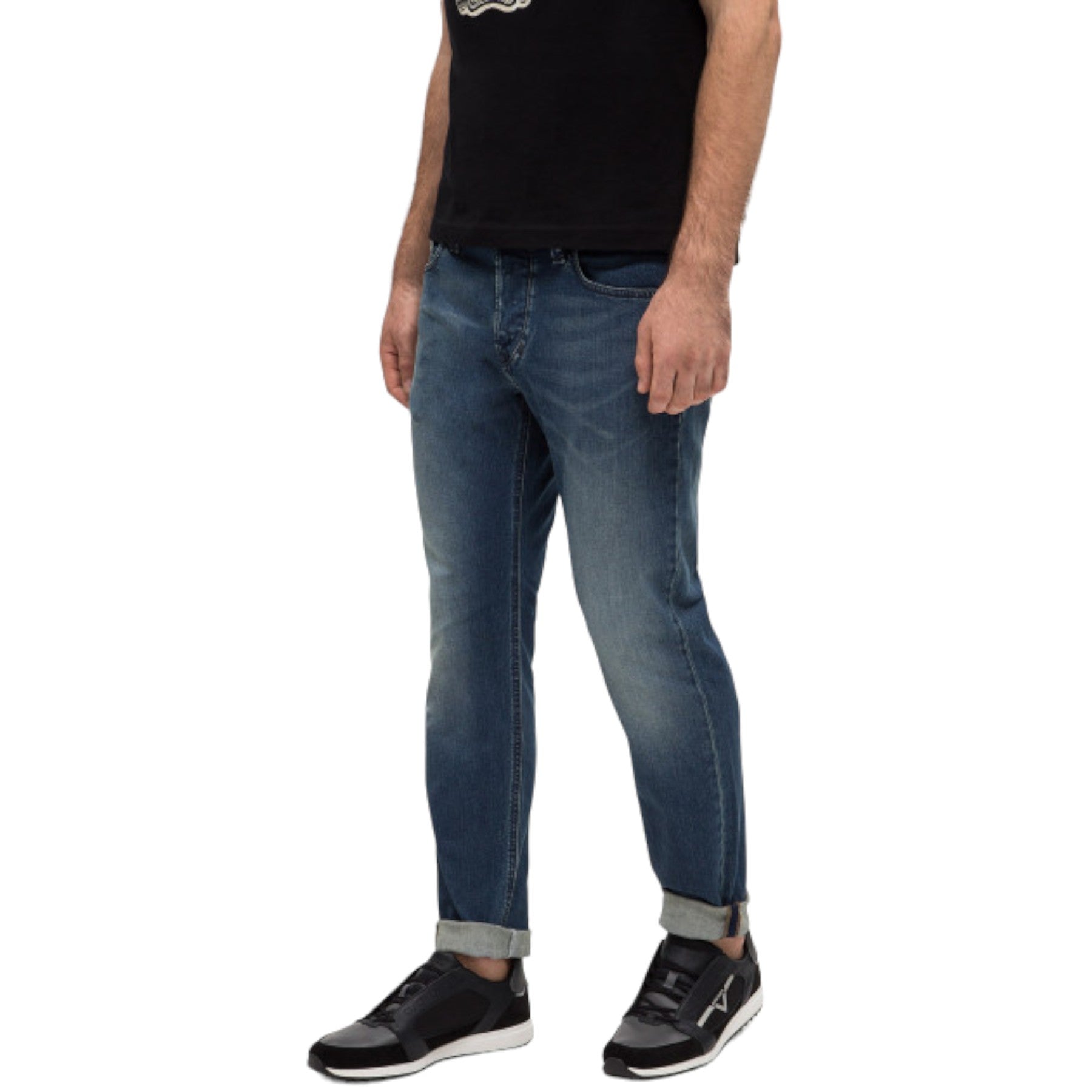 DIESEL LARKEE BEEX 084TU Mens Denim Jeans Stretch Regular Fit Tapered Faded Pant