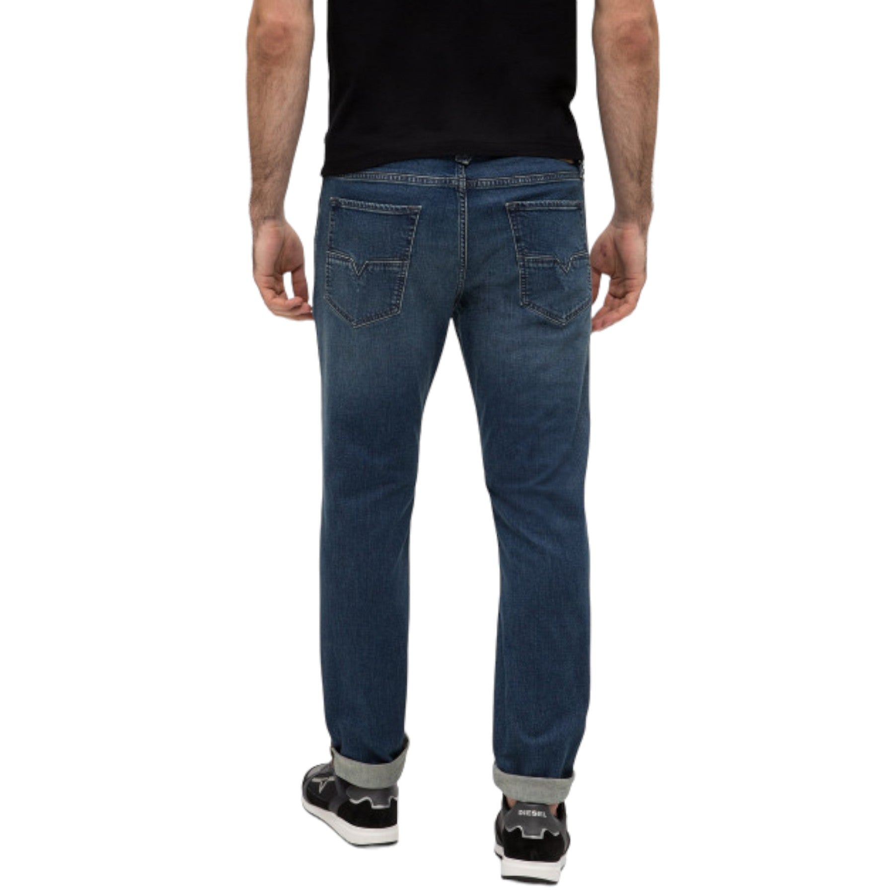 DIESEL LARKEE BEEX 084TU Mens Denim Jeans Stretch Regular Fit Tapered Faded Pant