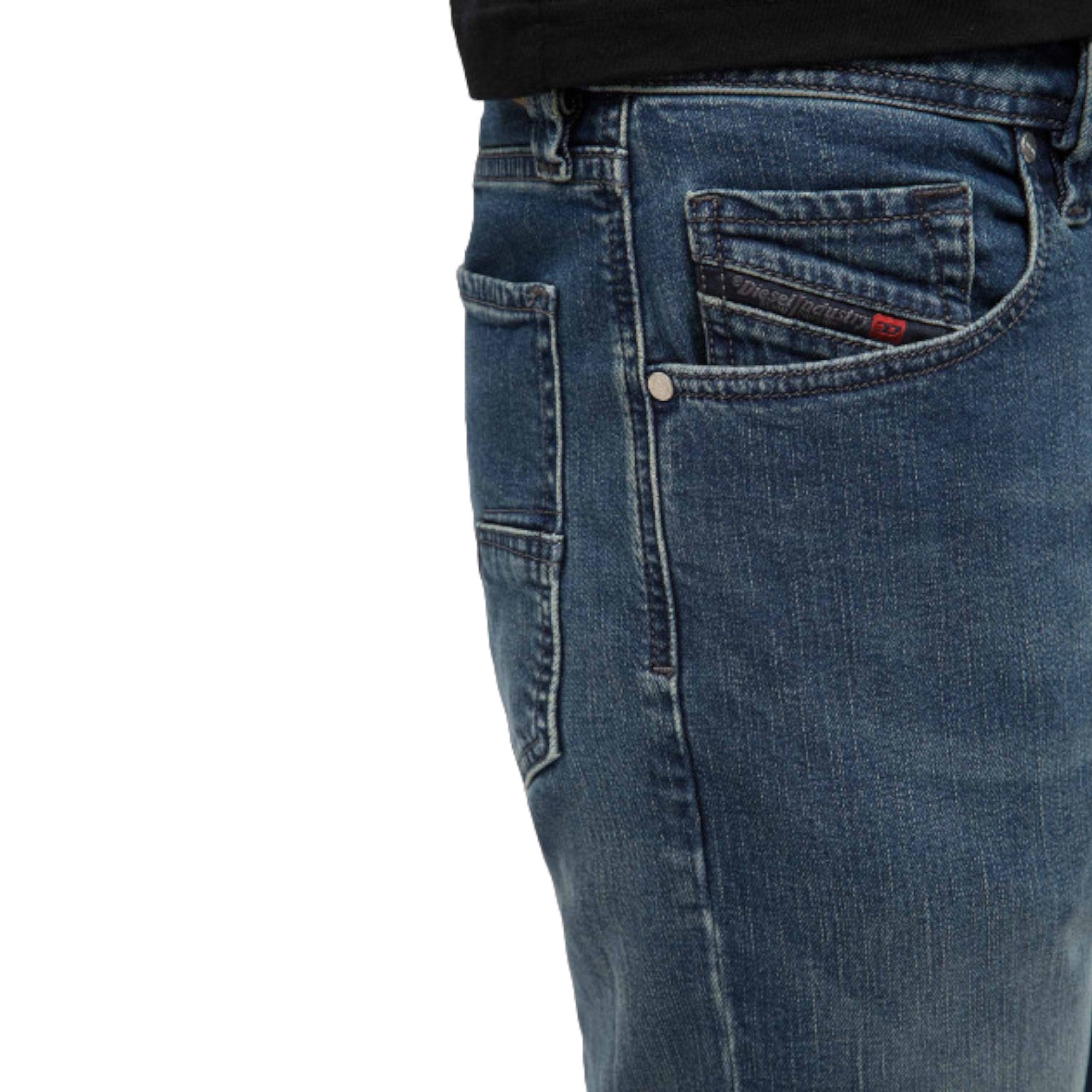 DIESEL LARKEE BEEX 084TU Mens Denim Jeans Stretch Regular Fit Tapered Faded Pant