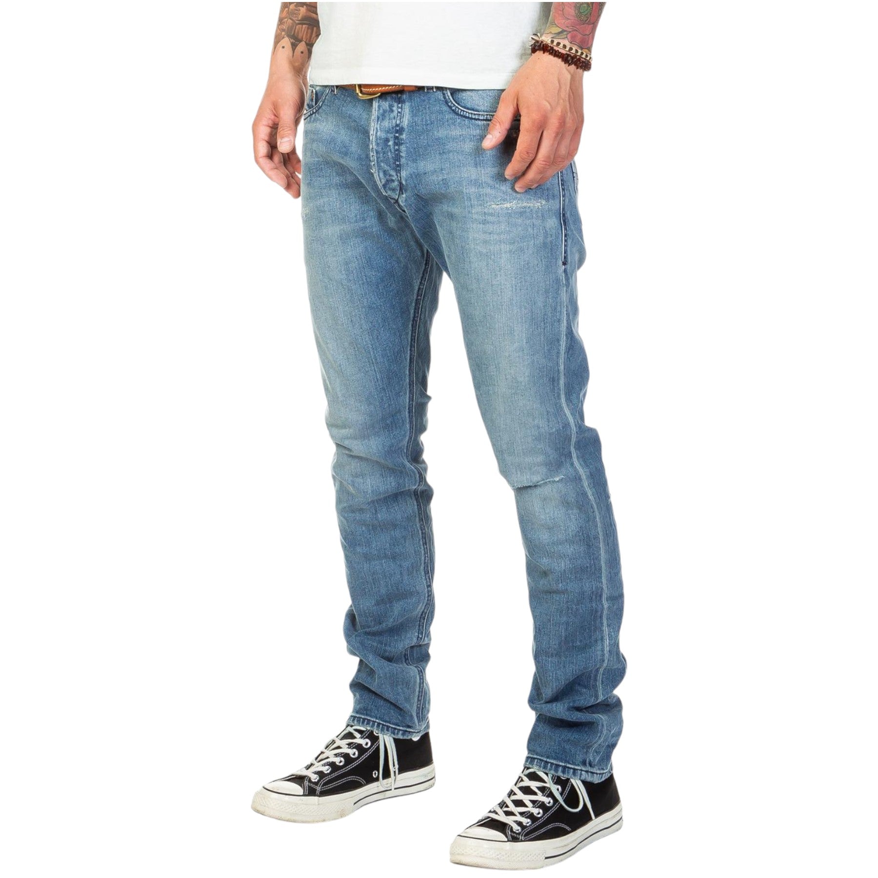 DIESEL TEPPHAR 084VI Mens Denim Jeans Custom Distressed  Stretch Slim Carrot Fit