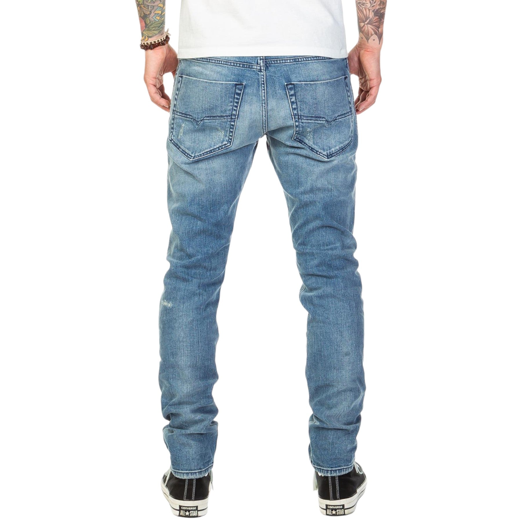 DIESEL TEPPHAR 084VI Mens Denim Jeans Custom Distressed  Stretch Slim Carrot Fit