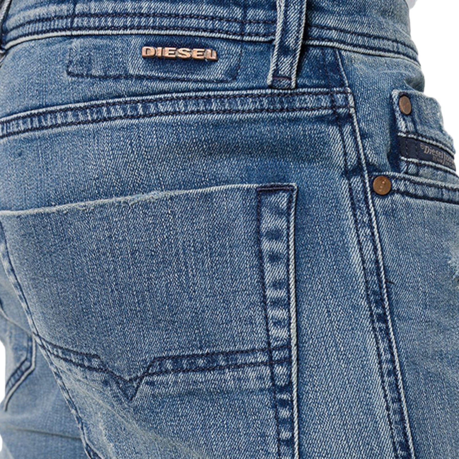 DIESEL TEPPHAR 084VI Mens Denim Jeans Custom Distressed  Stretch Slim Carrot Fit