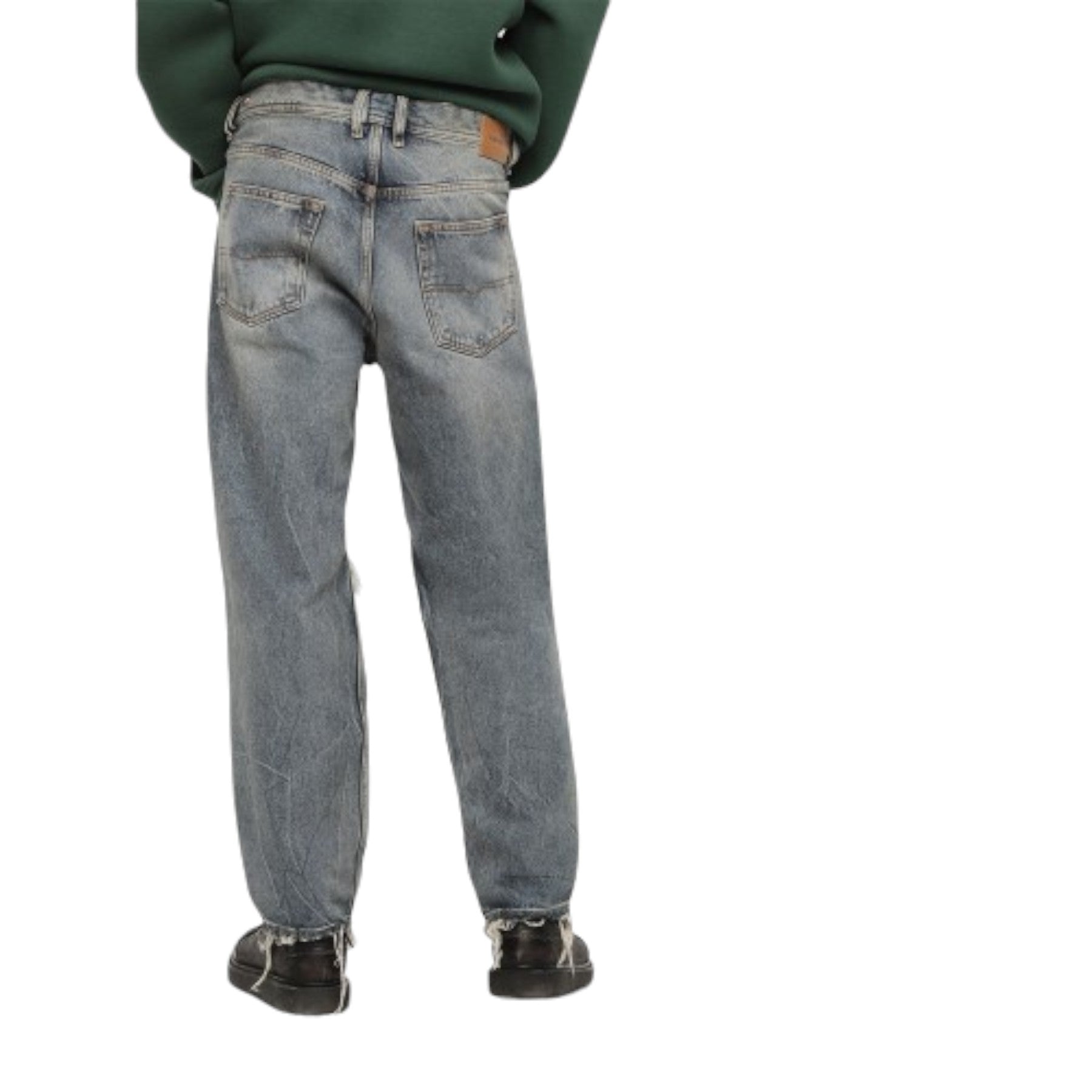 DIESEL DAGH XP 084ZS Mens Jeans Regular Straight Distress Blue Denim Made Italy