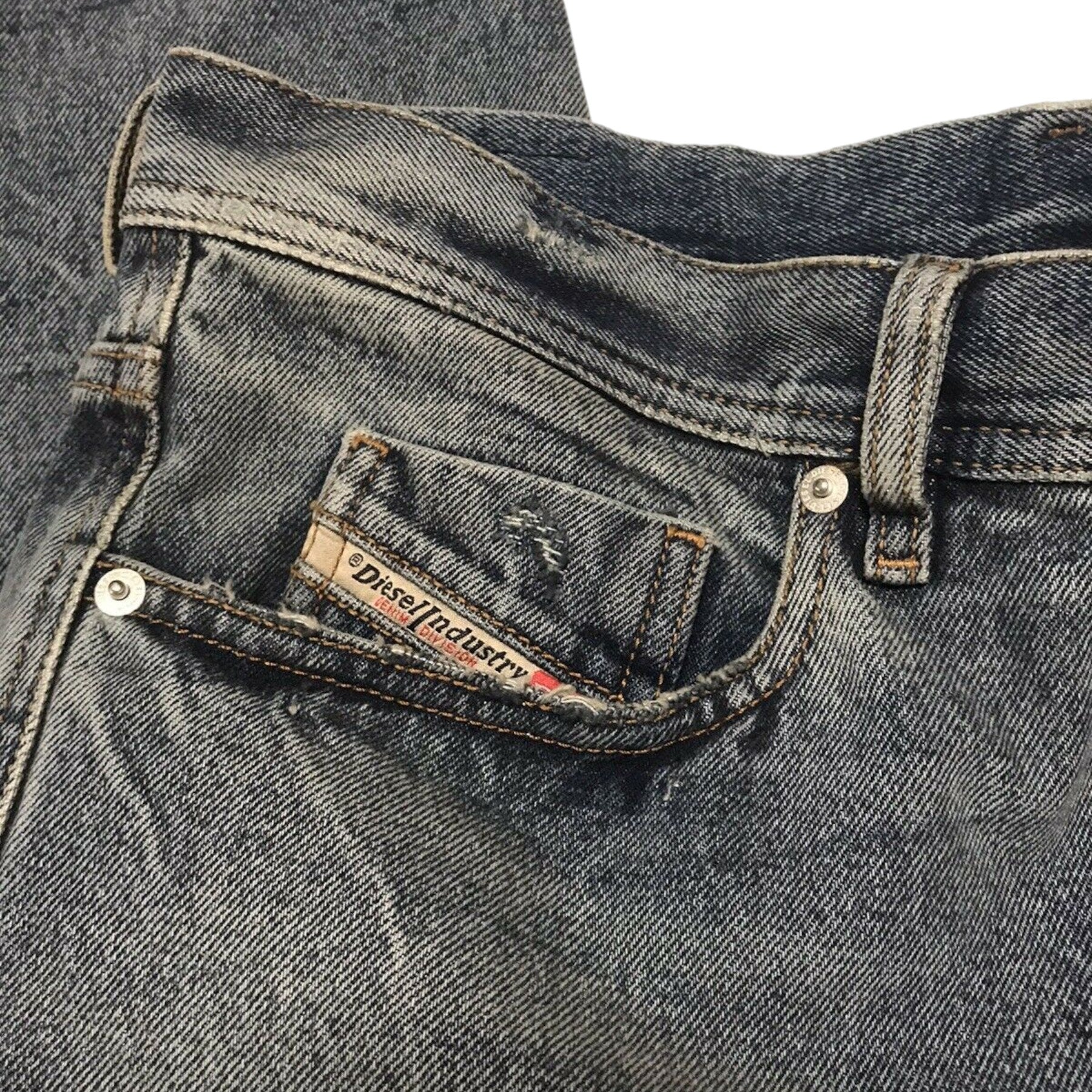 DIESEL DAGH XP 084ZS Mens Jeans Regular Straight Distress Blue Denim Made Italy