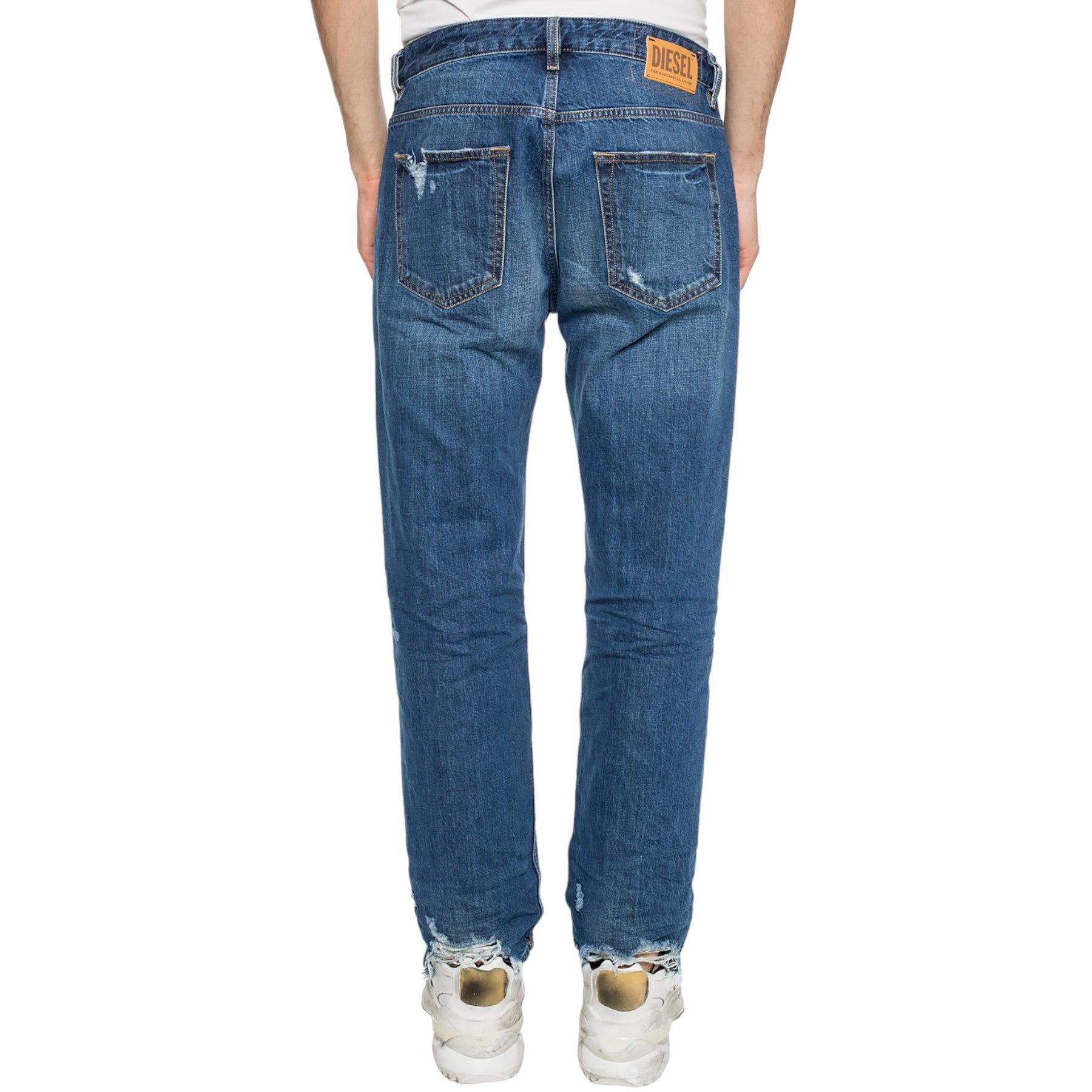 DIESEL D KODECK 080AH Mens Denim Jeans Regular Fit Distressed Faded Trouser Pant