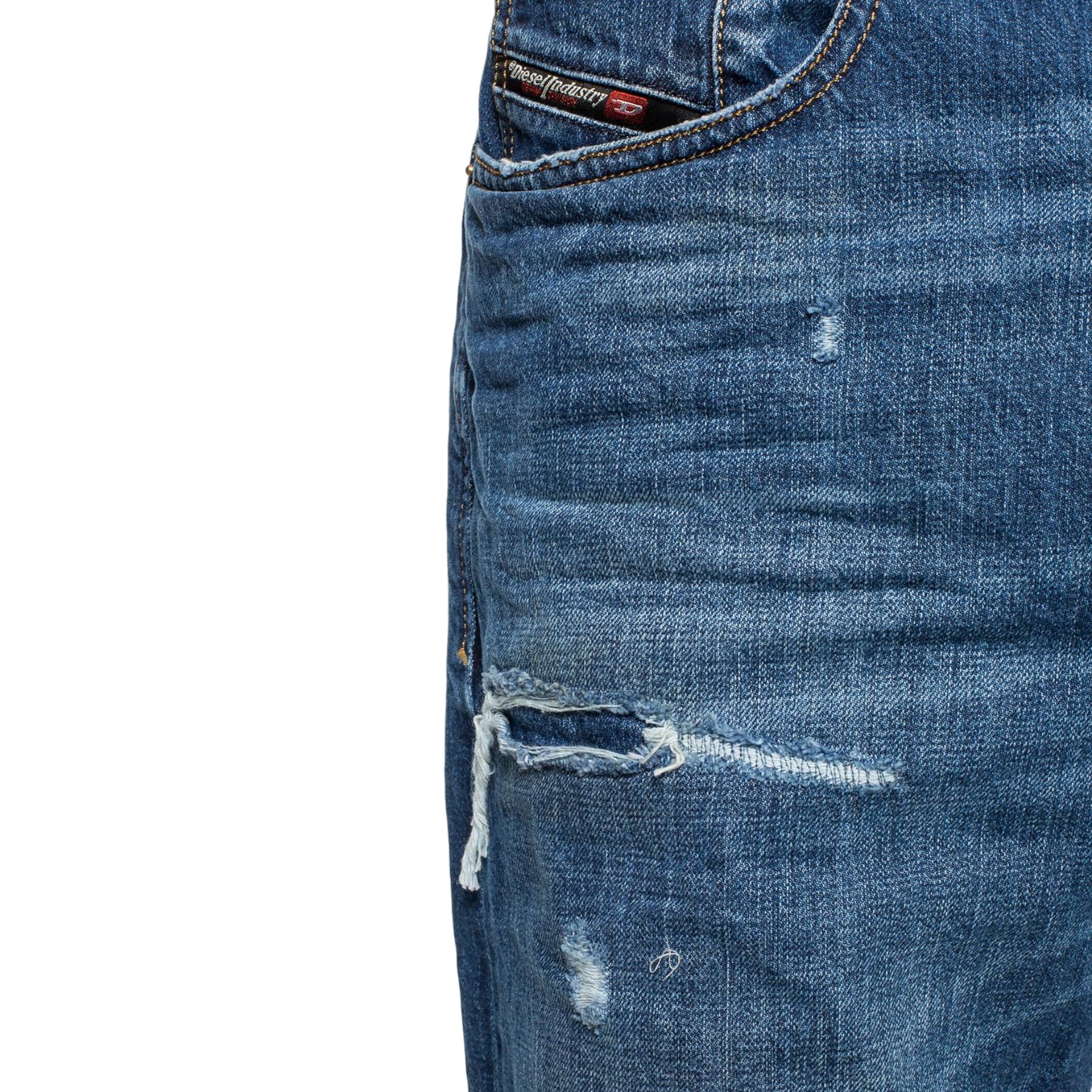 DIESEL D KODECK 080AH Mens Denim Jeans Regular Fit Distressed Faded Trouser Pant