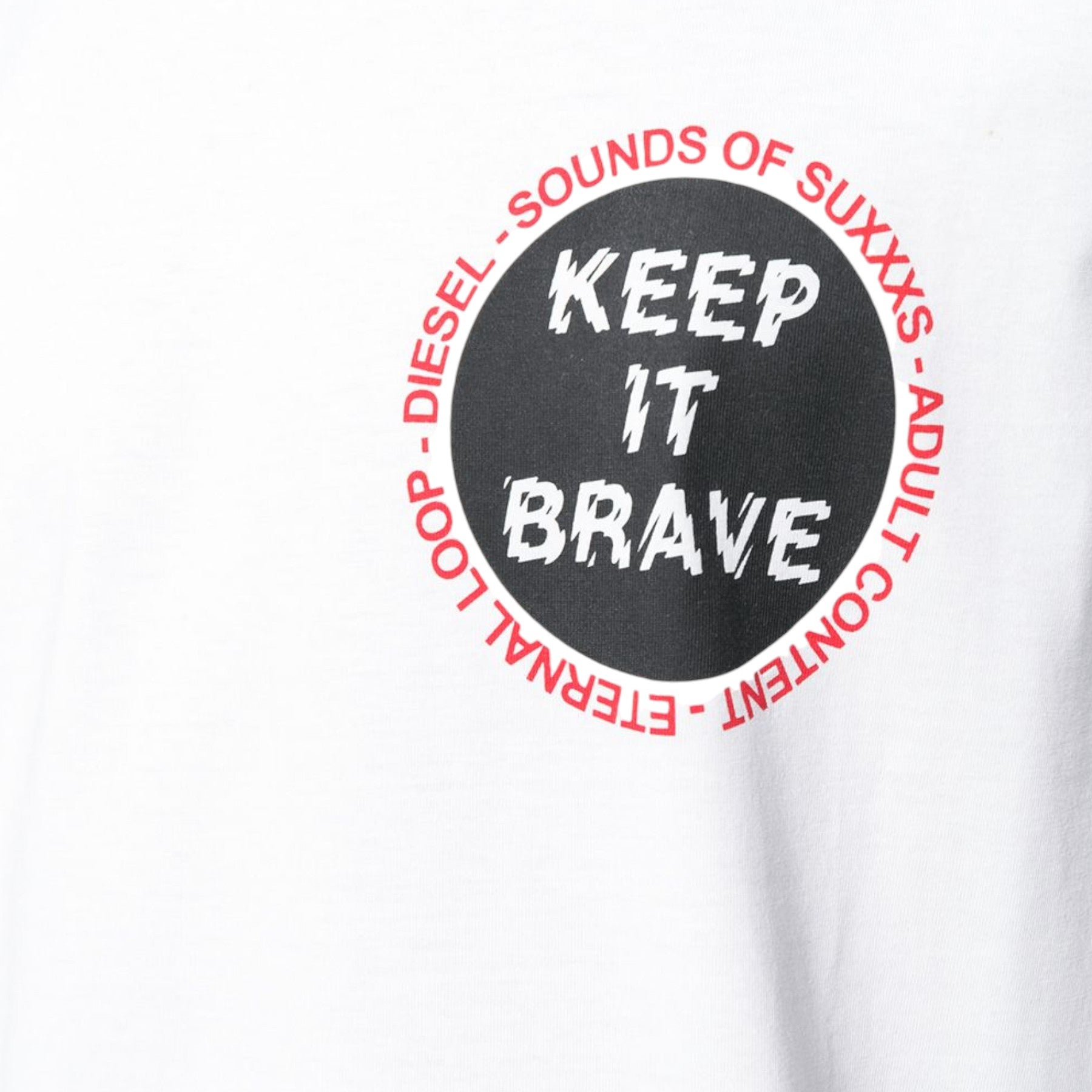 DIESEL T JUST XO Mens T-Shirt Short Sleeve Crew Neck Tee Casual White Cotton Top