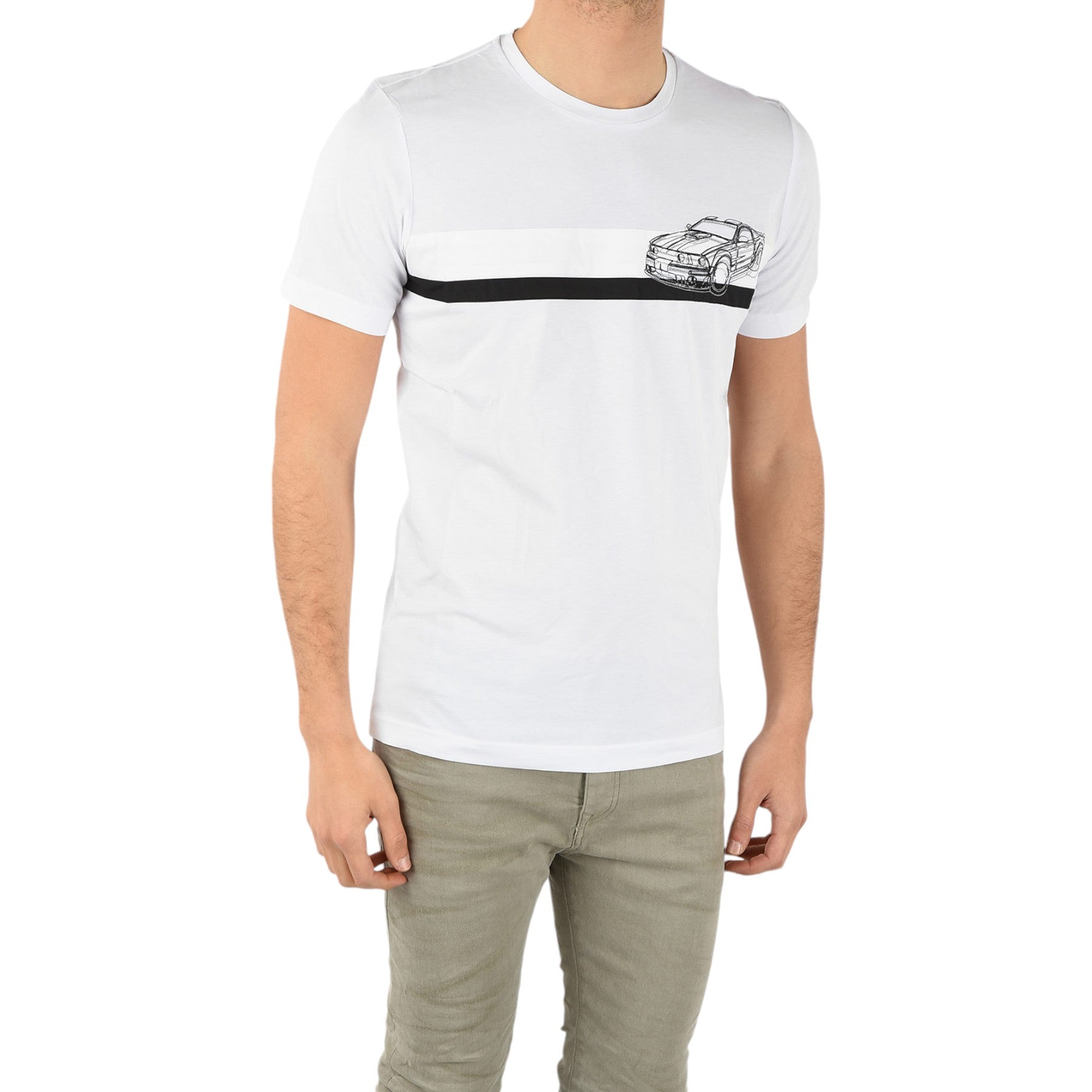 DIESEL BLACK GOLD TY STRIPESCAR Mens T-Shirt Short Sleeve Crew Neck Casual Tee