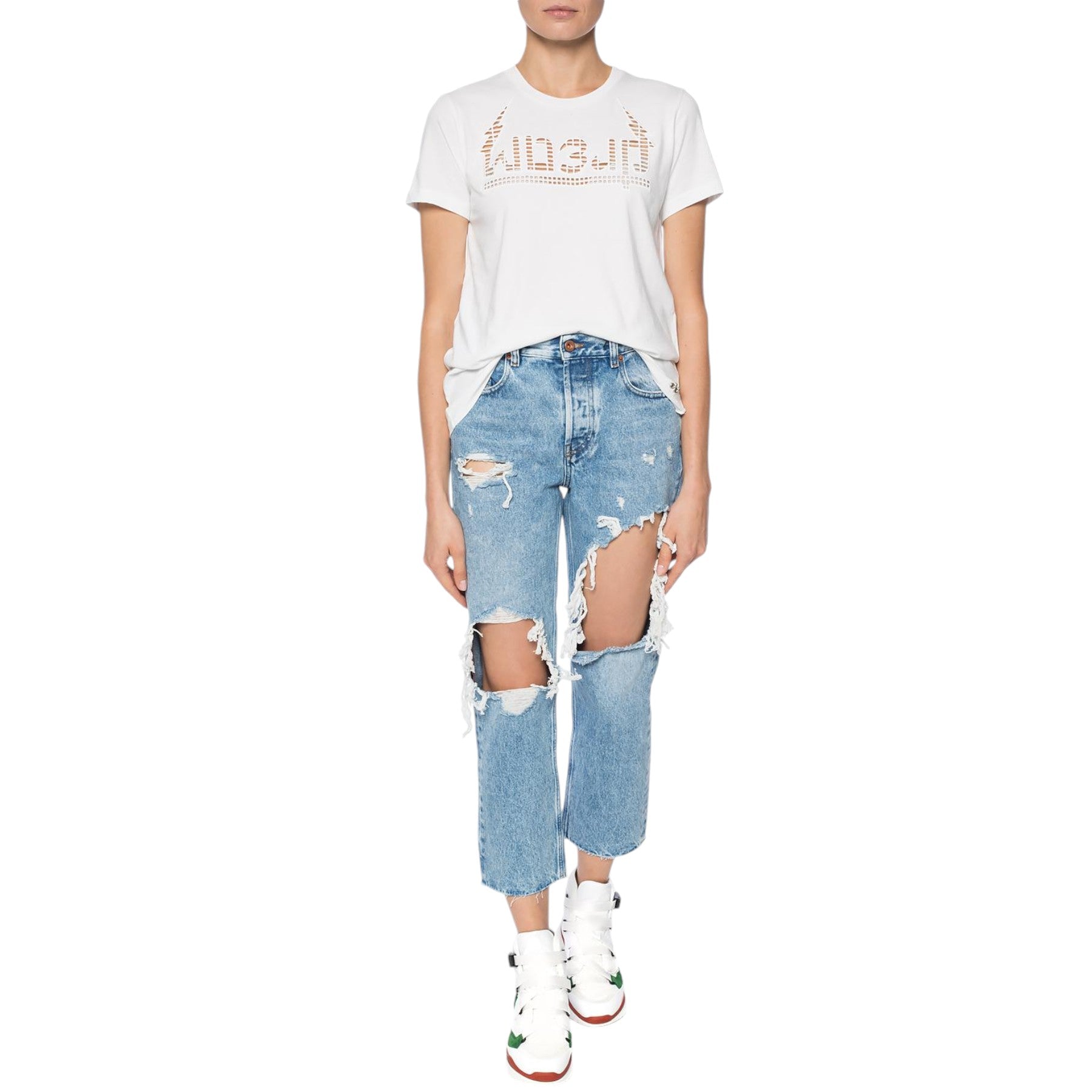 DIESEL T SILY W Womens T-Shirt Crew Neck Short Sleeve Casual Summer White Tops