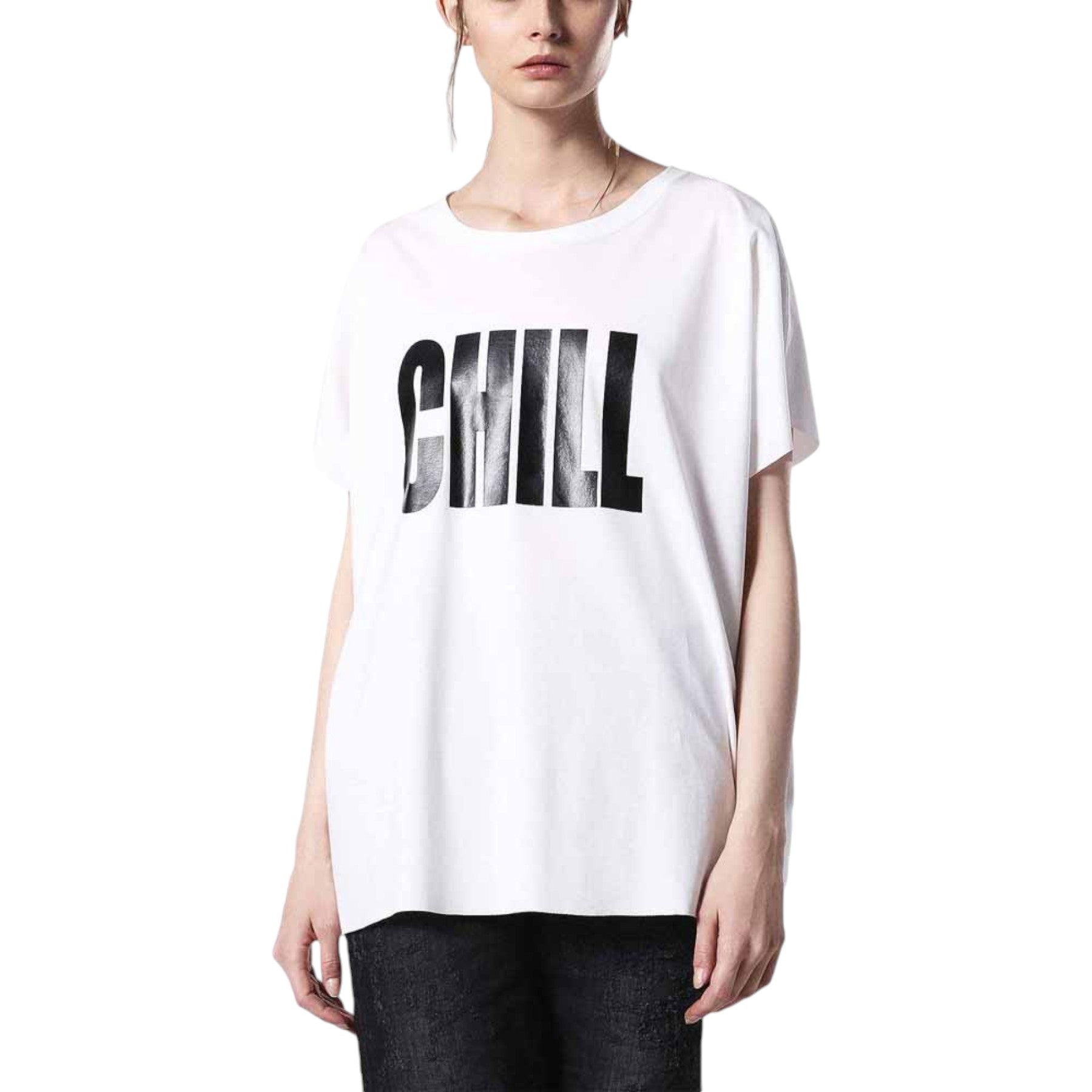 DIESEL T HANNA BB Womens T-Shirt Crew Neck Short Sleeve Casual Summer White Tops