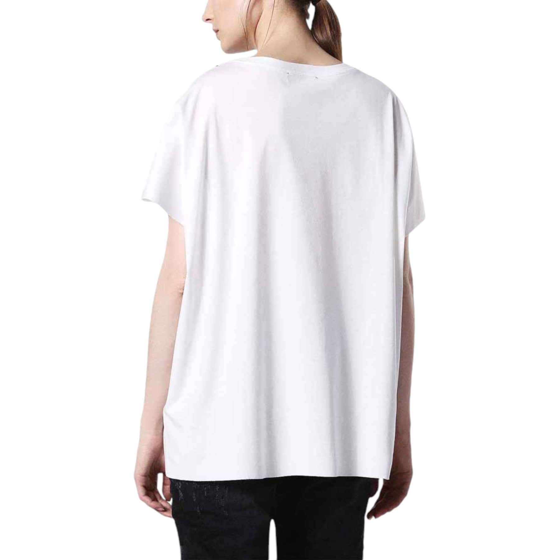 DIESEL T HANNA BB Womens T-Shirt Crew Neck Short Sleeve Casual Summer White Tops