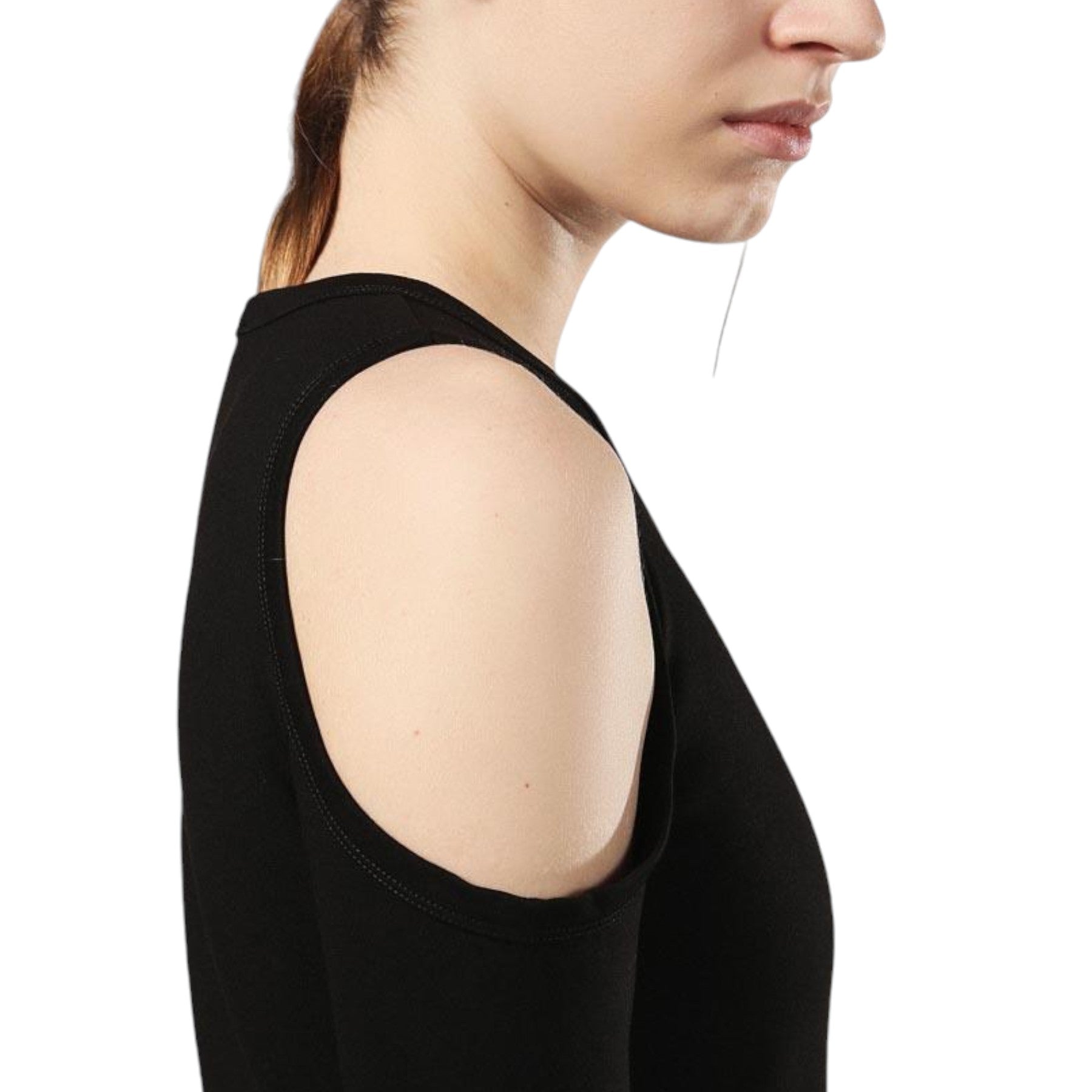 DIESEL D CECYL 0DAPR Womens Short Dress Cotton Black Long Sleeve Crew neck Tops