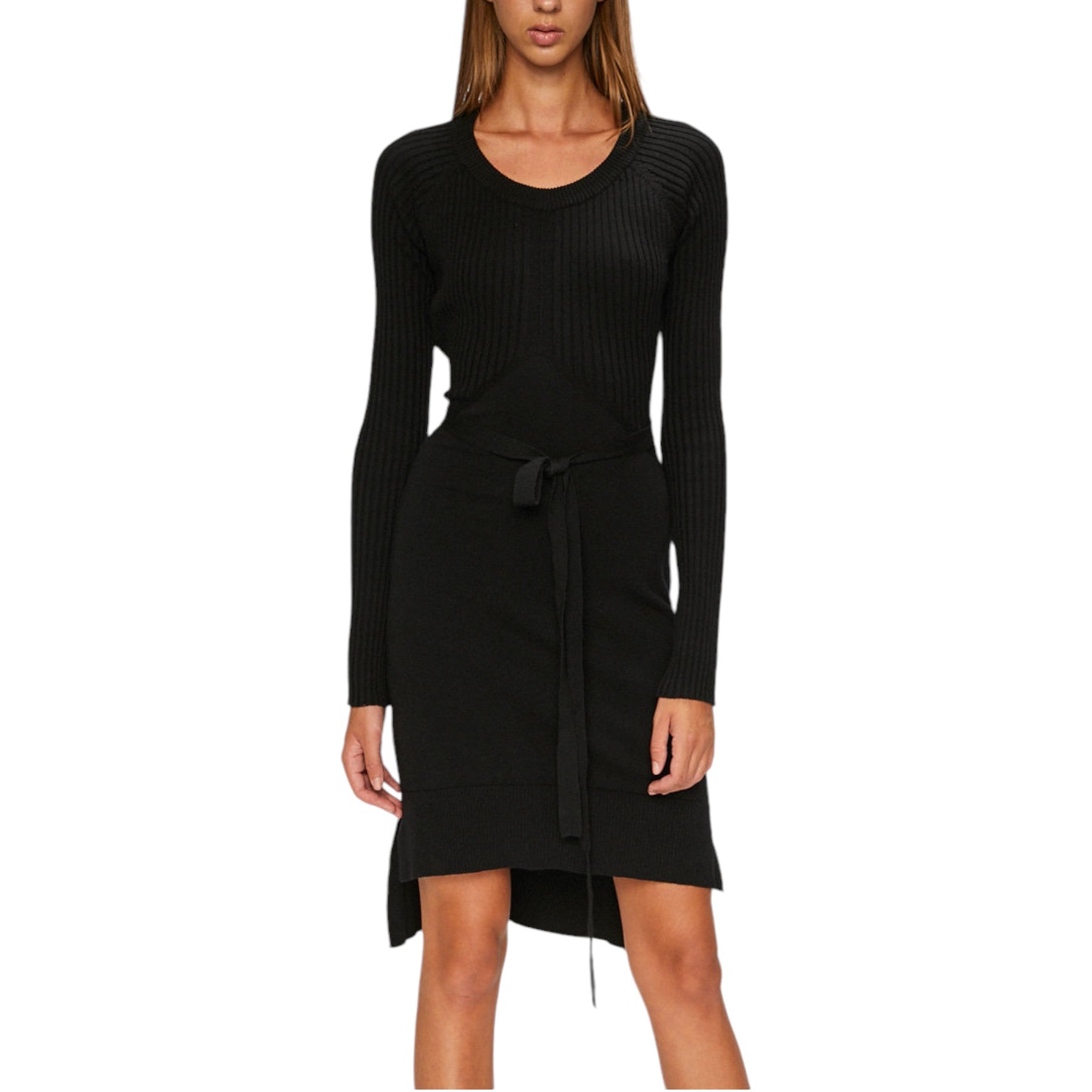 DIESEL M STRING 0LASU Womens Dress Open Back Cotton Black Casual Winter Long Top