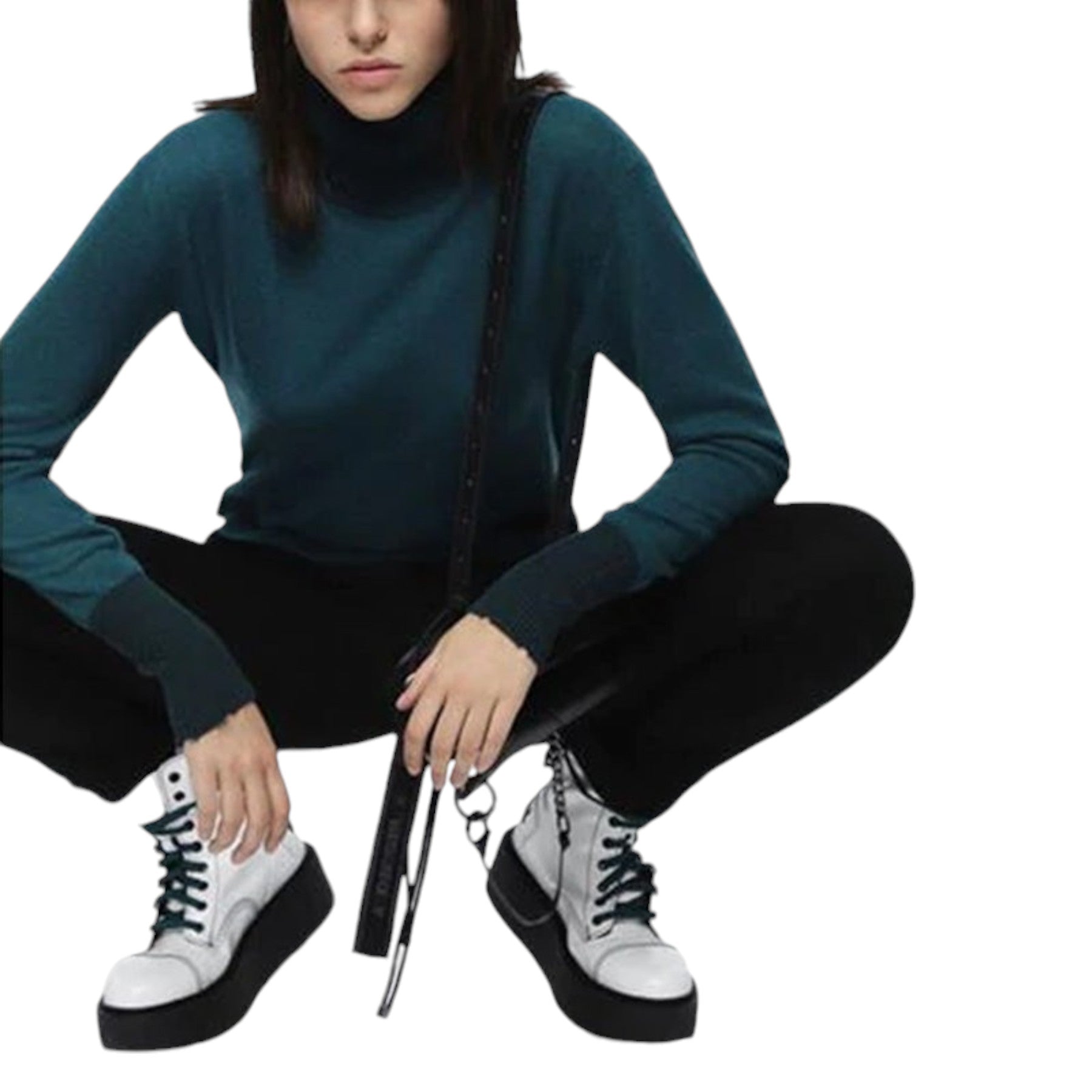 DIESEL M Hacny Womens Sweatshirt Turtle Neck Cardigan Pullover Jumper Italy