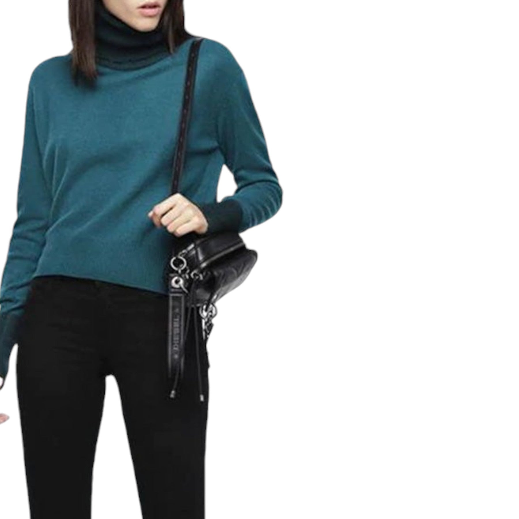 DIESEL M Hacny Womens Sweatshirt Turtle Neck Cardigan Pullover Jumper Italy