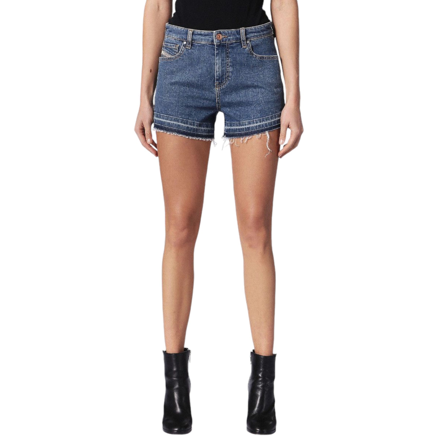DIESEL DE SABY 0KARG Women Denim Jeans Shorts Raw edge Vintage Slim Sexy Shorts