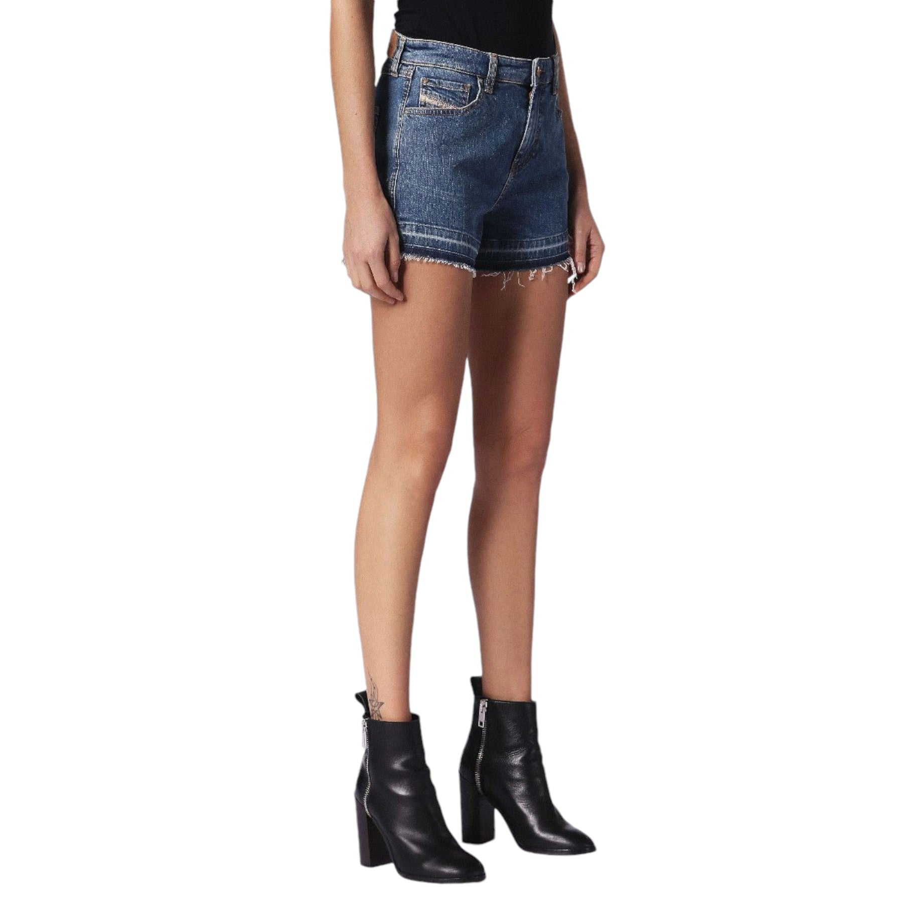 DIESEL DE SABY 0KARG Women Denim Jeans Shorts Raw edge Vintage Slim Sexy Shorts