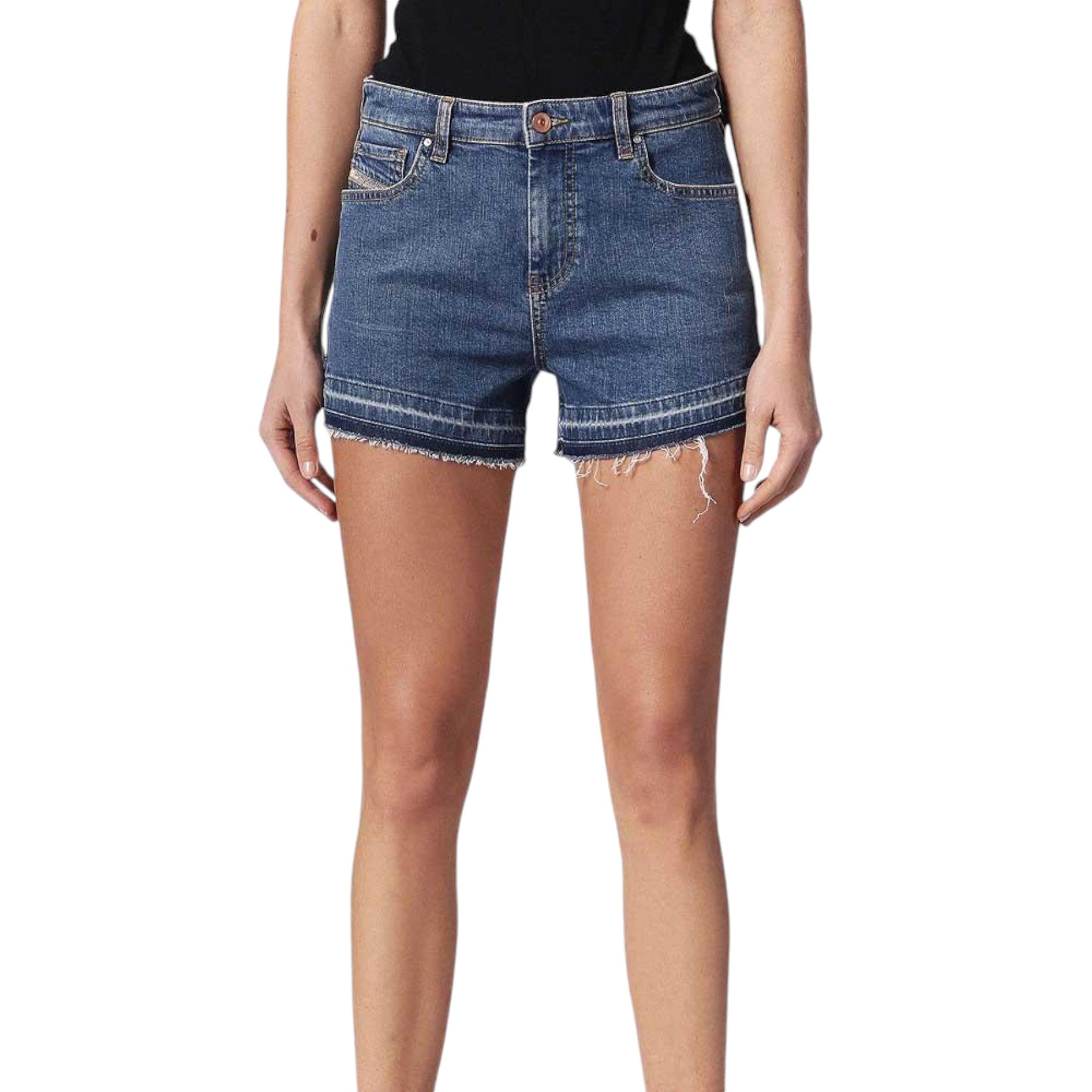 DIESEL DE SABY 0KARG Women Denim Jeans Shorts Raw edge Vintage Slim Sexy Shorts