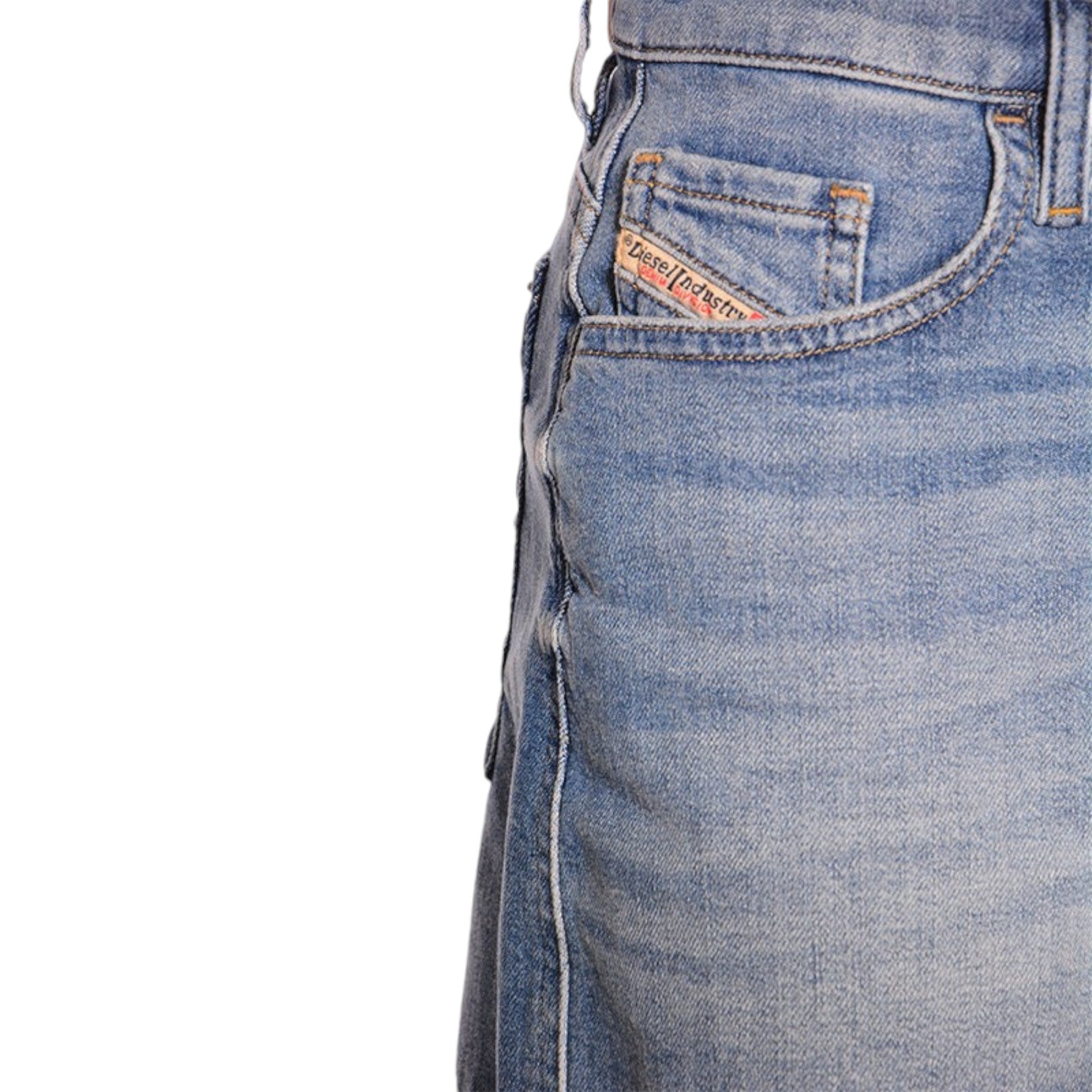 DIESEL DE NICO RK84X Women Denim Shorts Blue Raw edge Vintage Slim Jeans Shorts