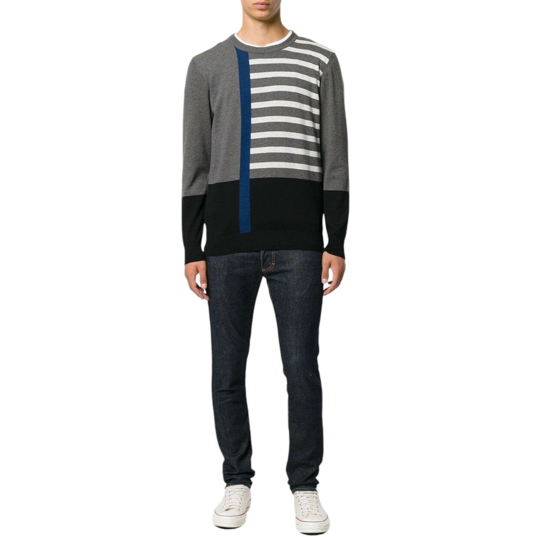 DIESEL K STRIPY Mens Cardigan Long Sleeve Crew Neck Knitwear Pullover Jumper NEW