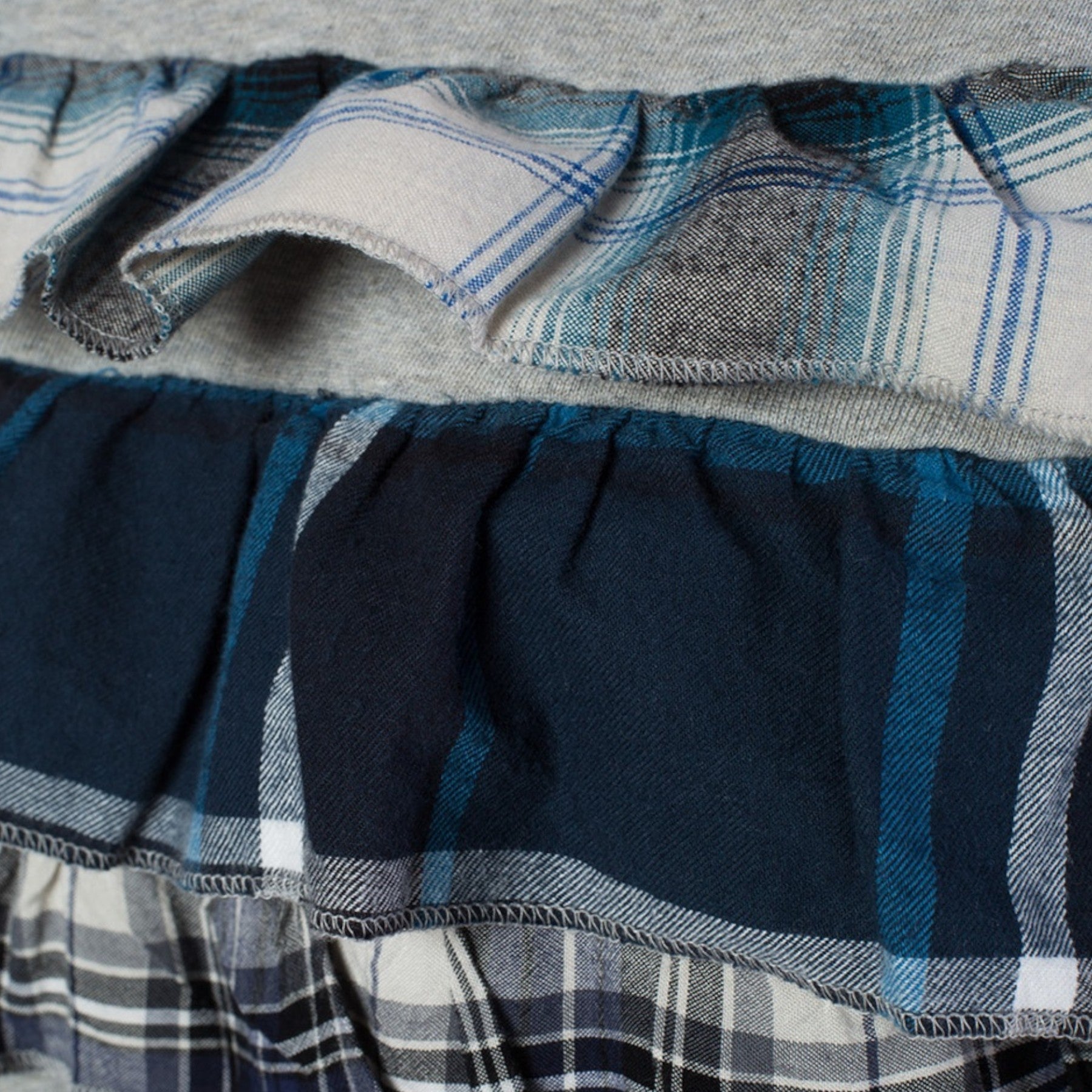 DIESEL F ADELIA Womens Sweatshirt Pullover Crew Neck Ruffle Check Grey Jumper