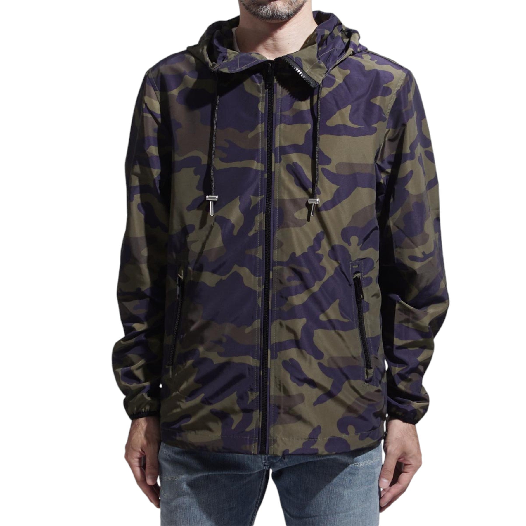DIESEL J ACOUSMATIC Mens Jacket Waterproof Lightweight Hooded Camouflage Jacket