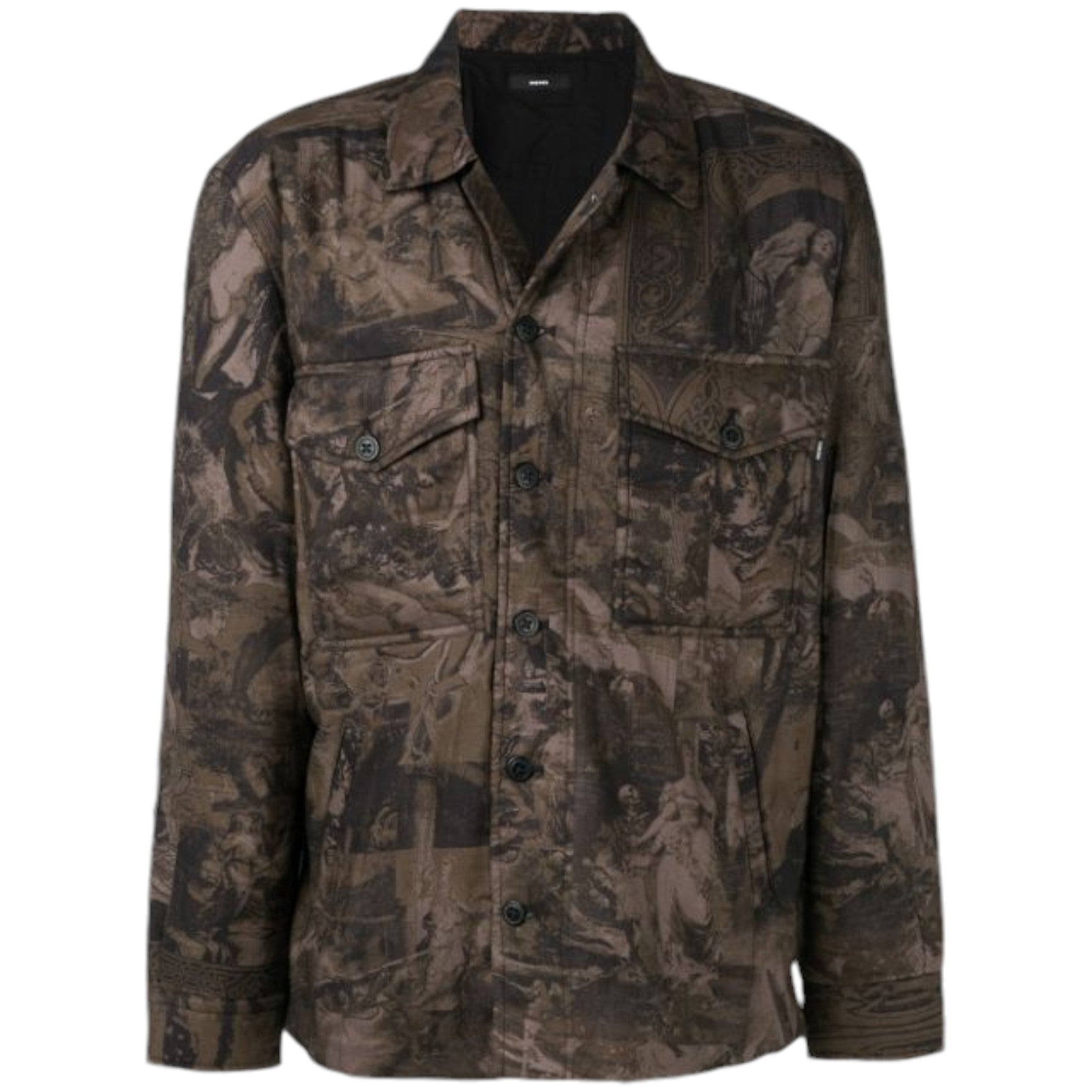 DIESEL S LATE PADD A Mens Shirt Jacket Graphical Prints Casual Camouflage Coat