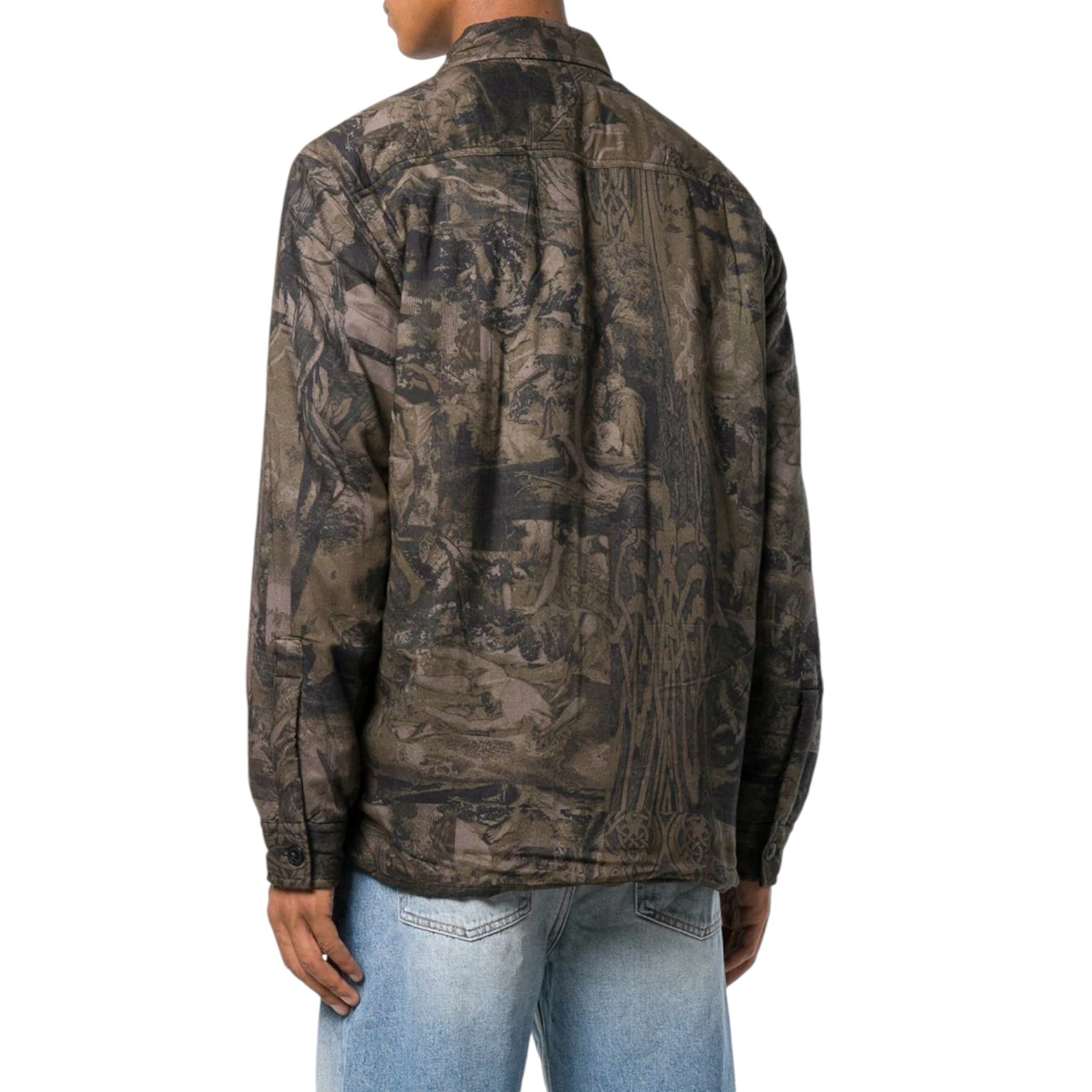 DIESEL S LATE PADD A Mens Shirt Jacket Graphical Prints Casual Camouflage Coat