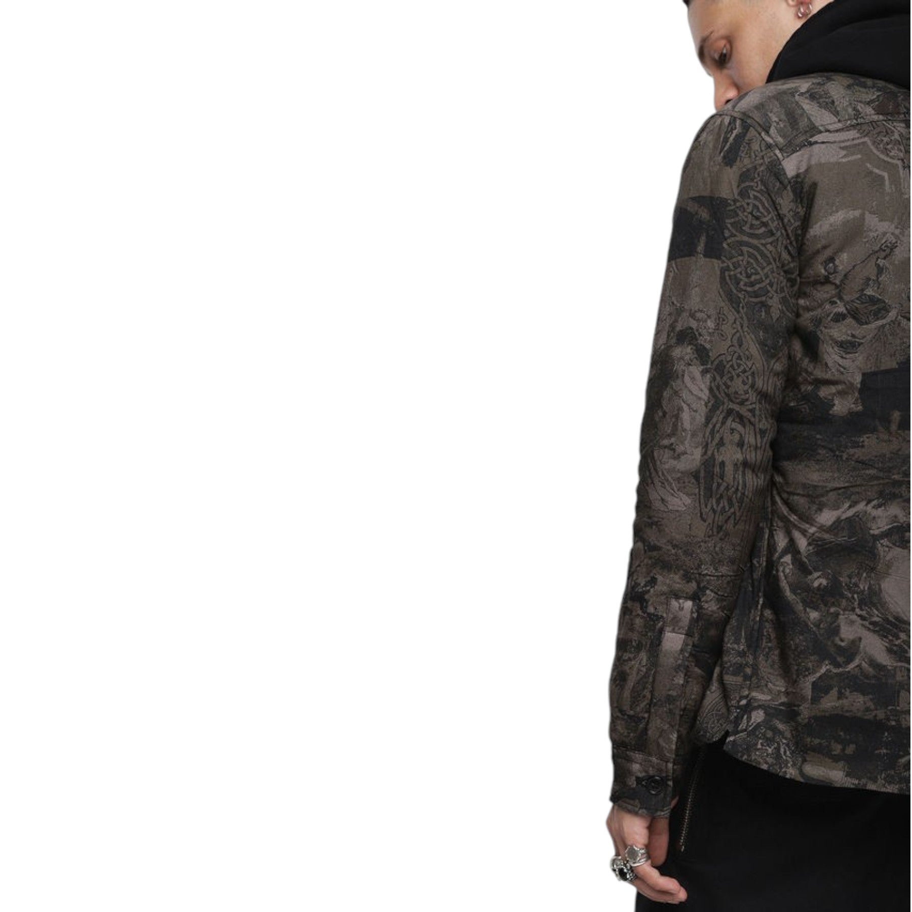 DIESEL S LATE PADD A Mens Shirt Jacket Graphical Prints Casual Camouflage Coat