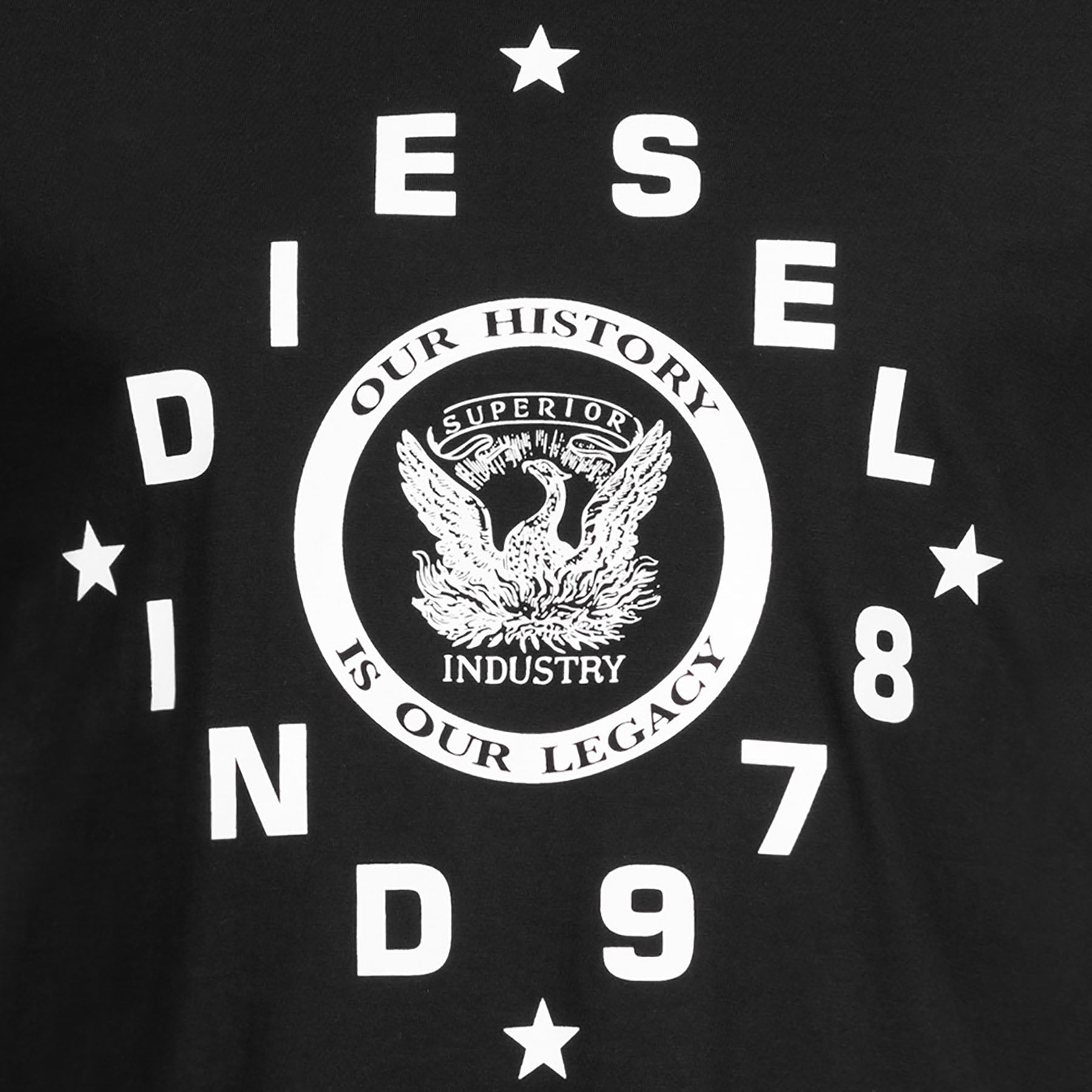 DIESEL T DIEGO HE Mens T-Shirt Crew Neck Short Sleeve Casual Black Summer Tee