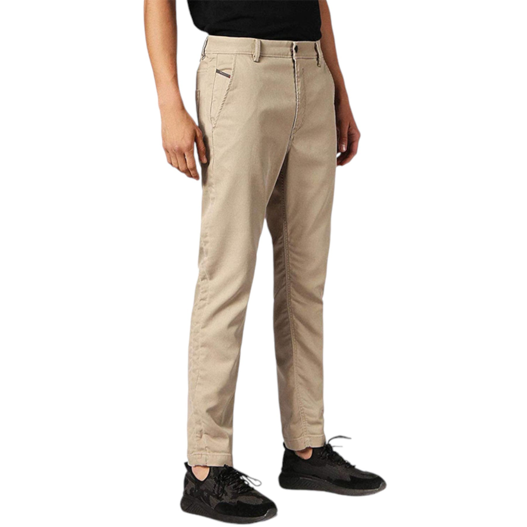 DIESEL SLIM CHINO M NE Mens Chino Trousers Sweats Beige Lyocell Slim Fit Tapered