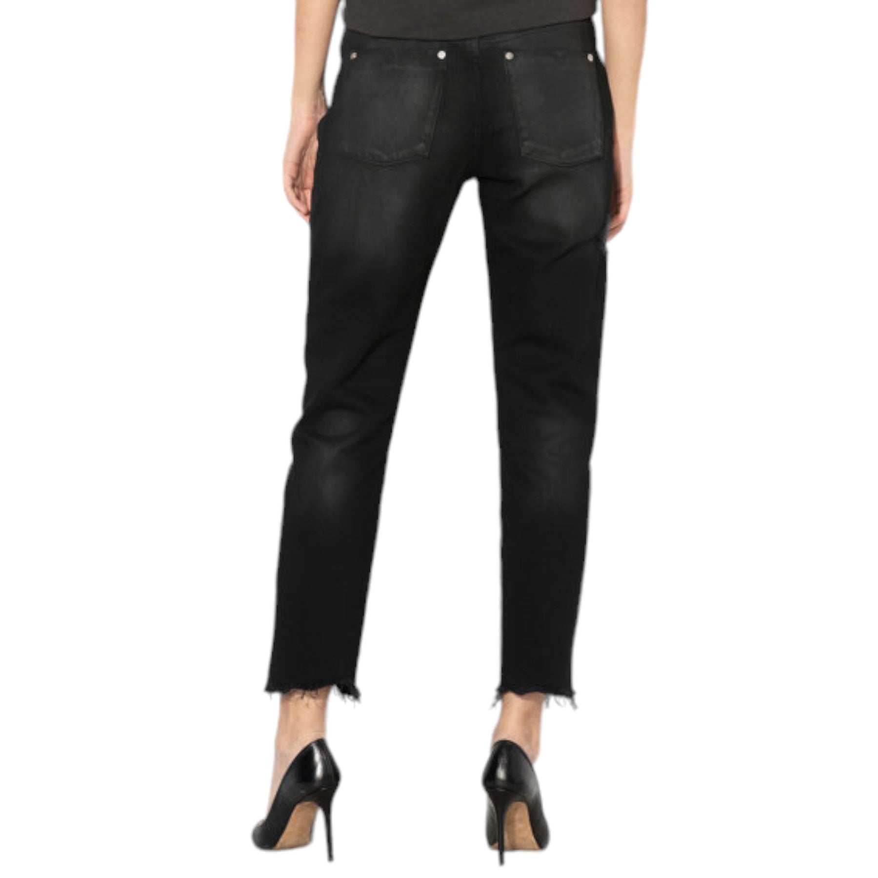 DIESEL DE CLAIRY 0KARE Womens Denim Jeans Distressed Trousers Casual Black Pants