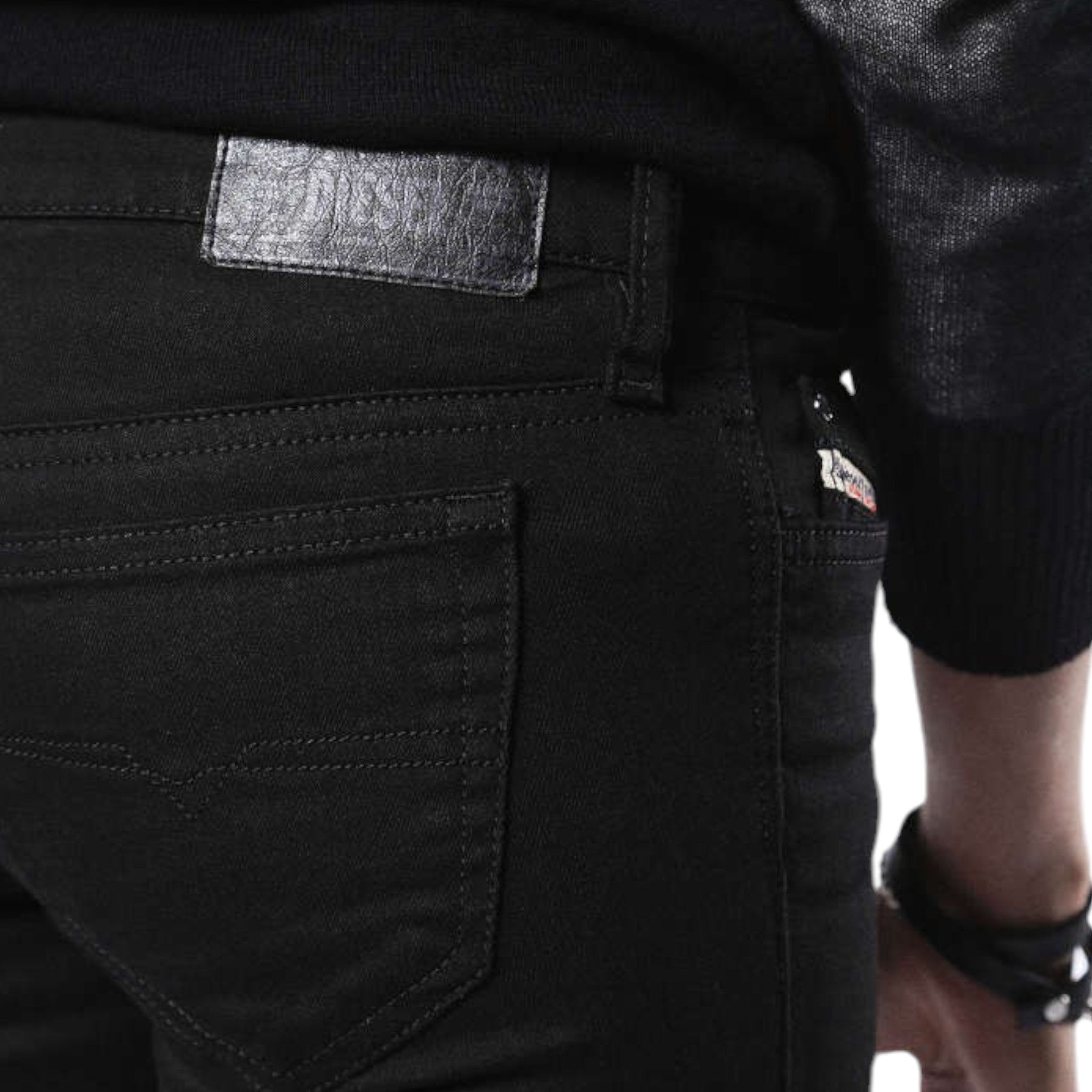 DIESEL SKINZEE LOW 0813E Womens Denim Jeans Stretch Trouser Casual Black Pants