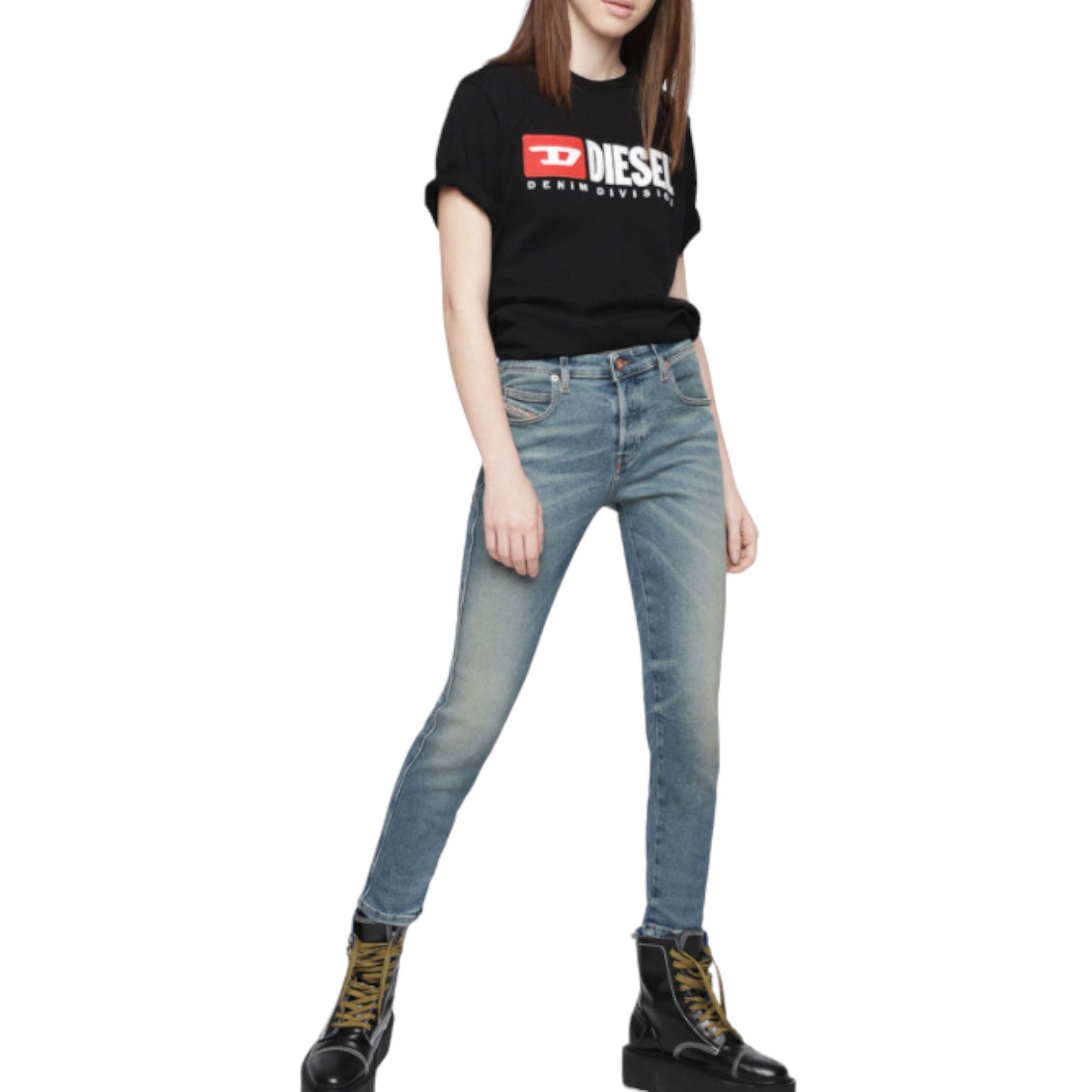 DIESEL BABHILA 084VF Womens Denim Jeans Casual Pants Slim Trousers Made in Italy