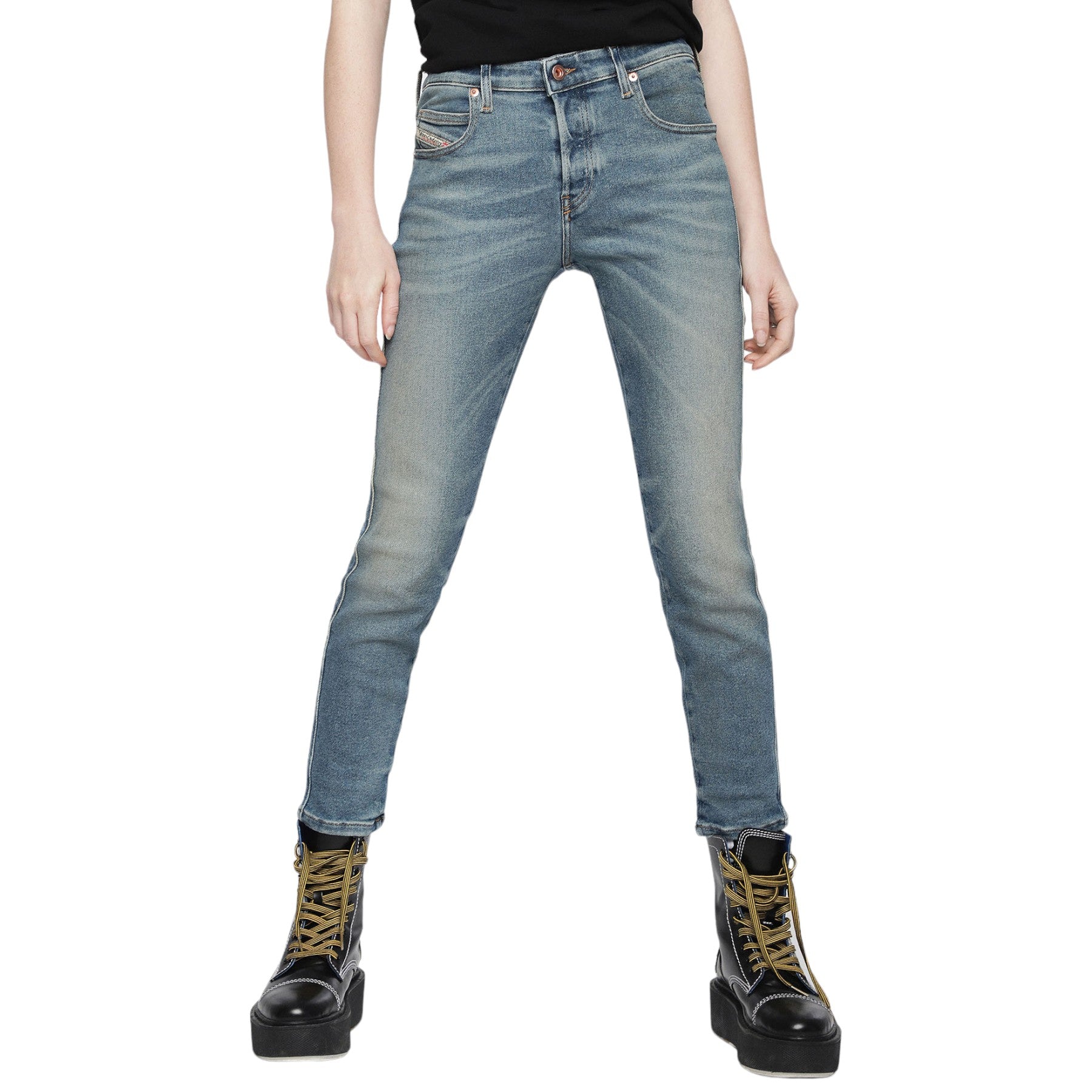 DIESEL BABHILA 084VF Womens Denim Jeans Casual Pants Slim Trousers Made in Italy