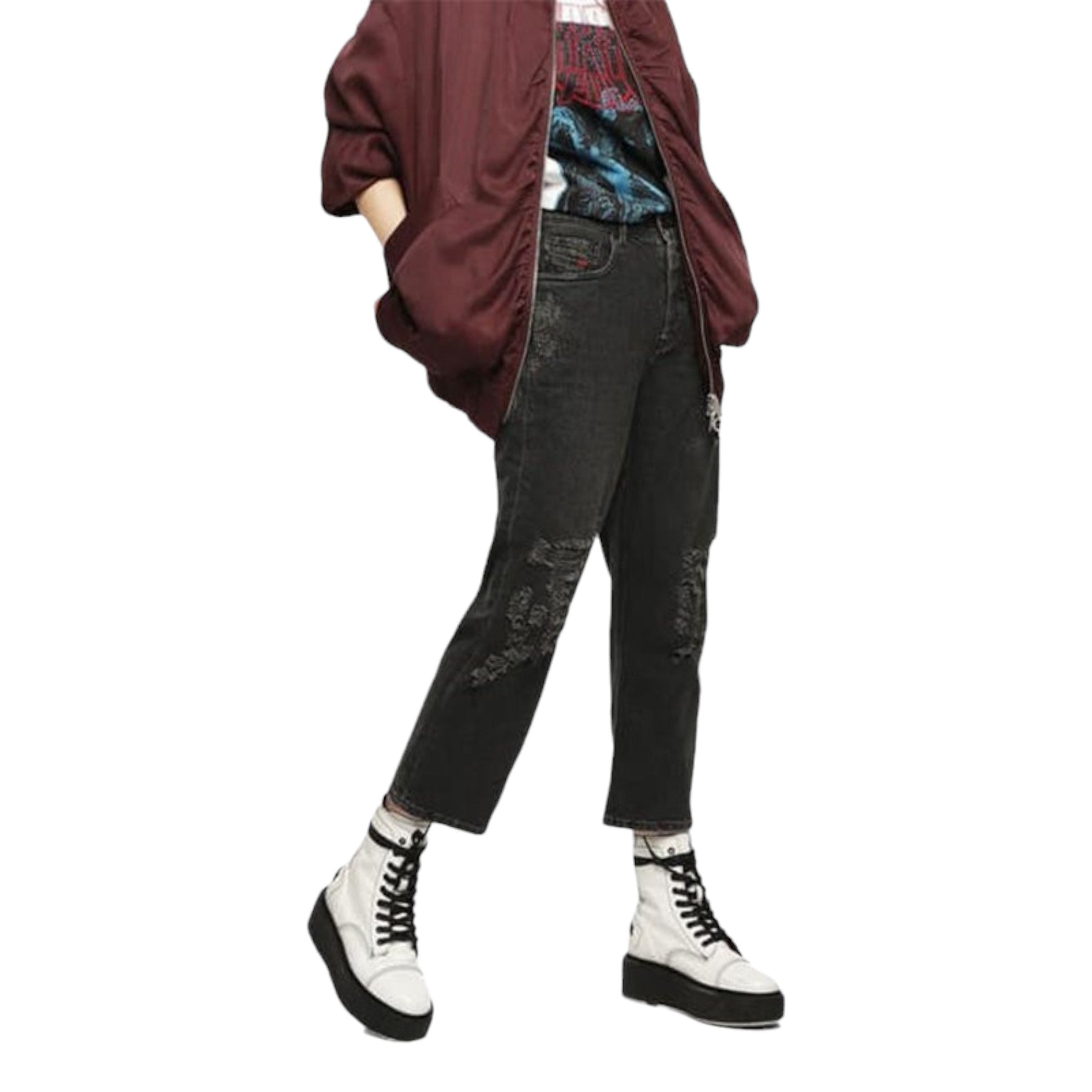 DIESEL ARYEL 085AJ Womens Denim Jeans Casual Pant Regular Straight Trouser Italy