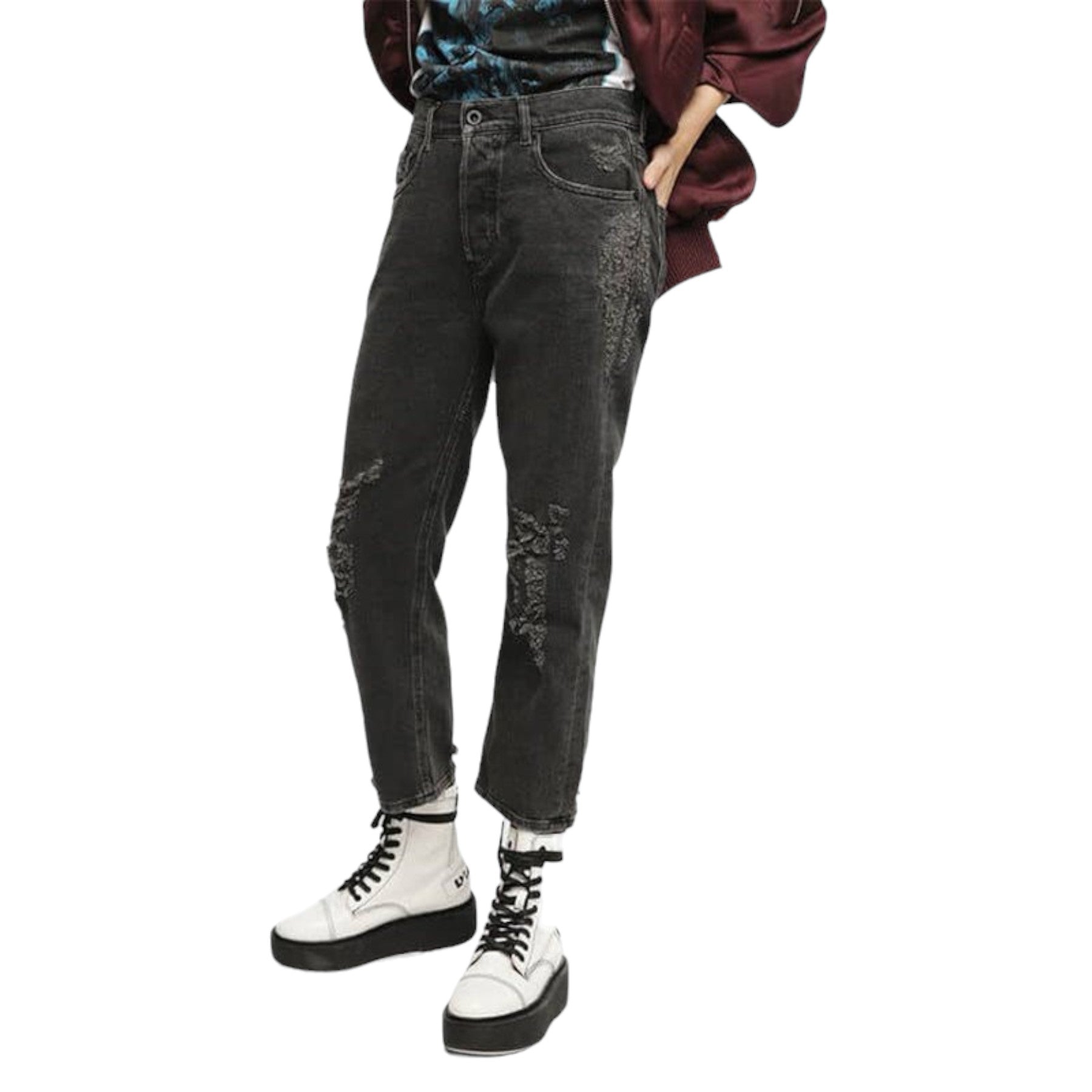 DIESEL ARYEL 085AJ Womens Denim Jeans Casual Pant Regular Straight Trouser Italy