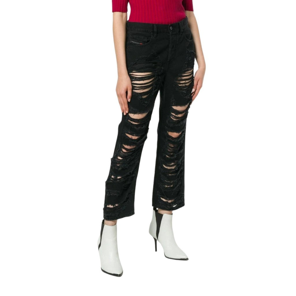 DIESEL ARYEL 084WH Womens Denim Jeans Regular Fit Ripped Trousers Casual Pant