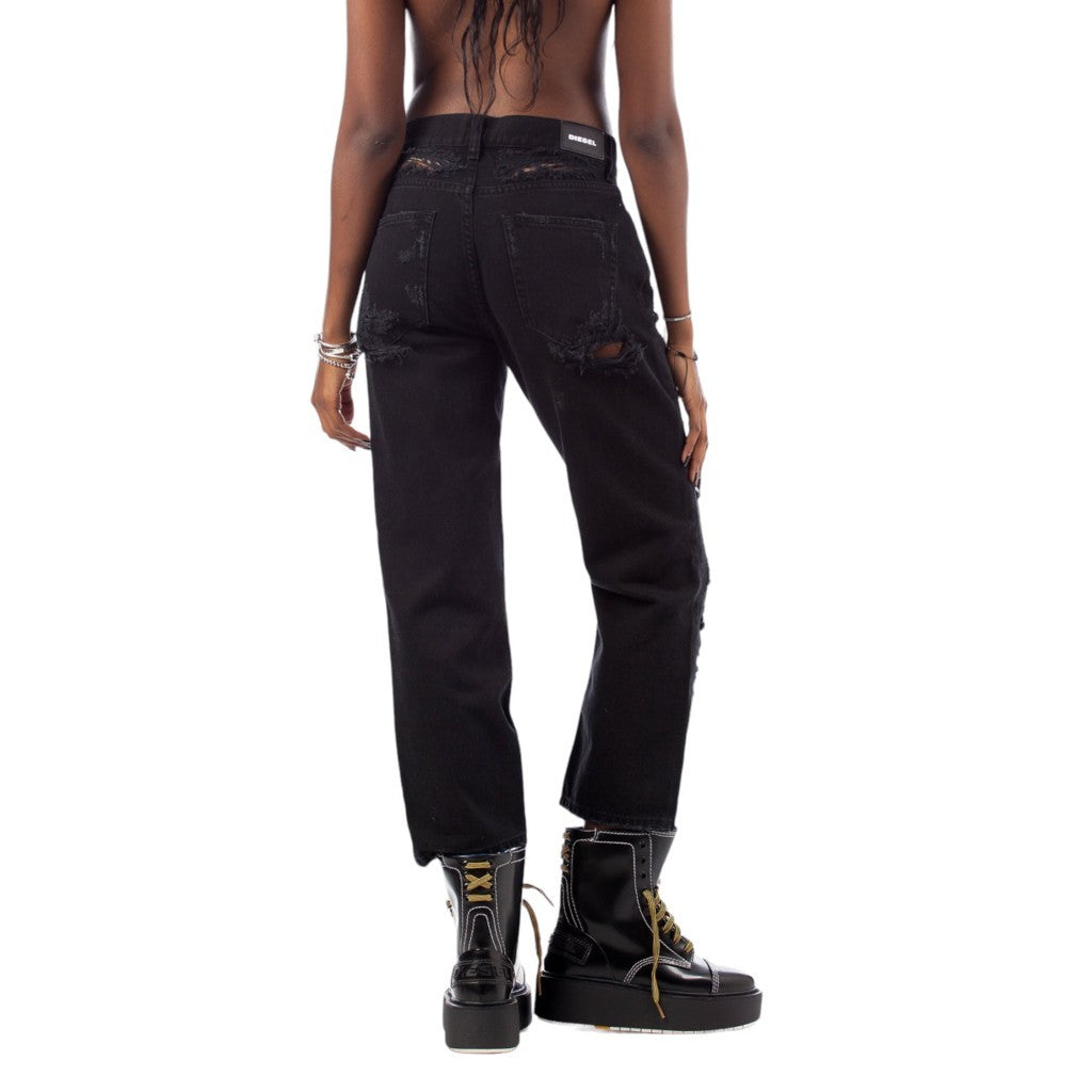 DIESEL ARYEL 084WH Womens Denim Jeans Regular Fit Ripped Trousers Casual Pant