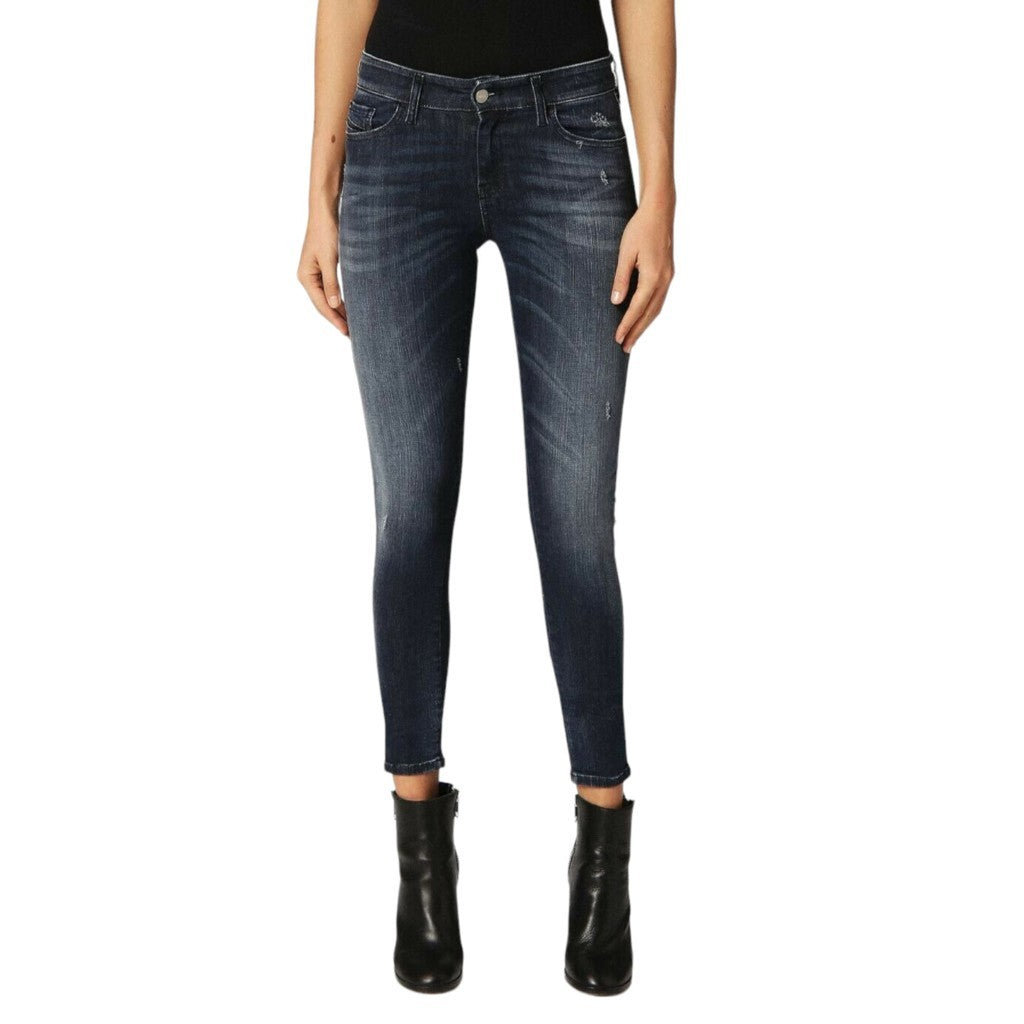 DIESEL SLANDY 084MZ Womens Denim Jeans Super Slim Faded Trouser Casual Blue Pant