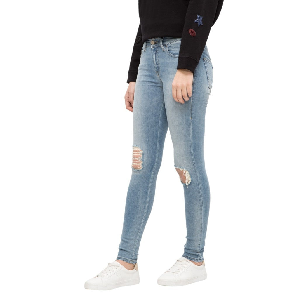 DIESEL SLANDY 084MT Womens Denim Jeans Distressed Trouser Casual Blue Pant Italy