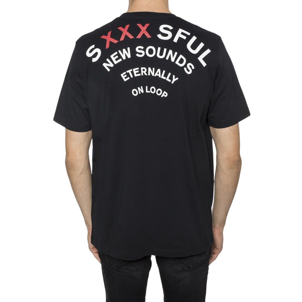 DIESEL T JUST XO Mens T-Shirt Short Sleeve Crew Neck Black Top Casual Cotton Tee