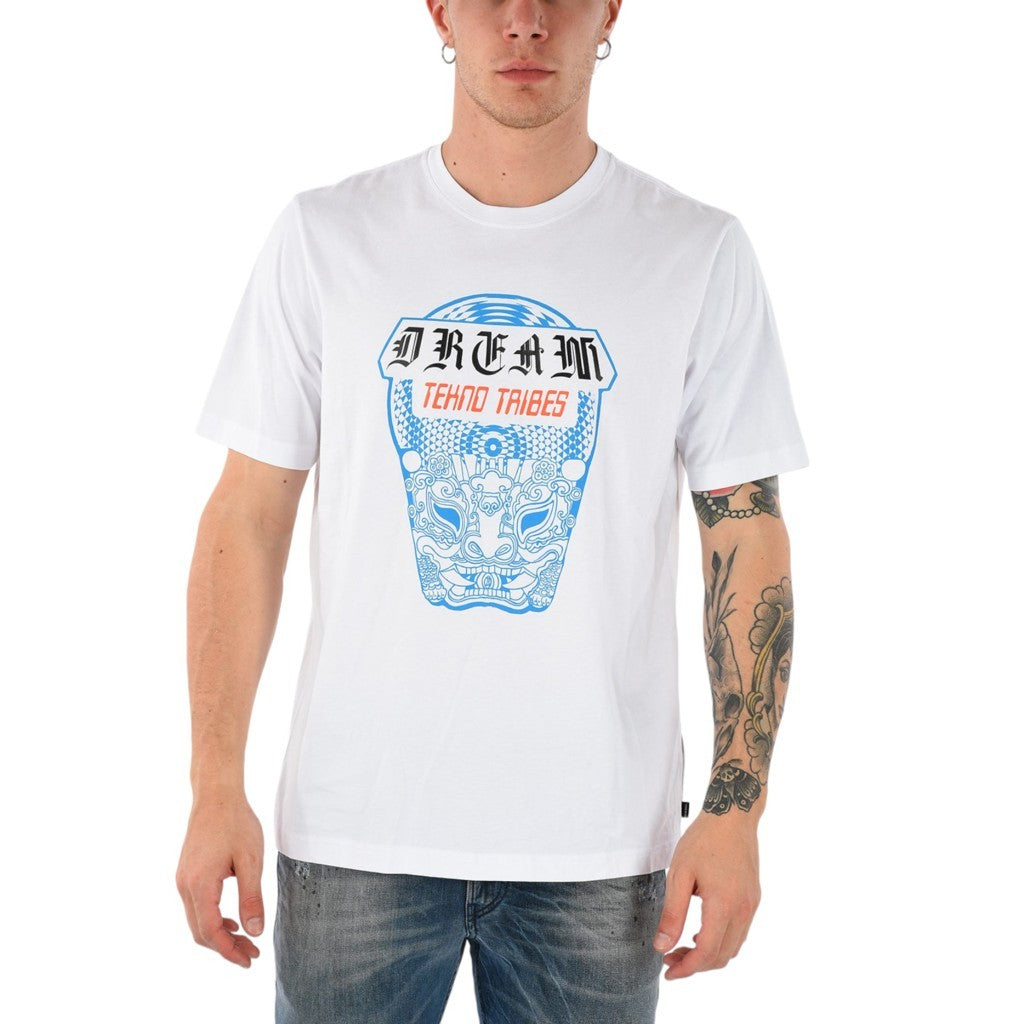 DIESEL T JUST WN Mens T-Shirt Short Sleeves Crew Neck Printed Casual White Tees