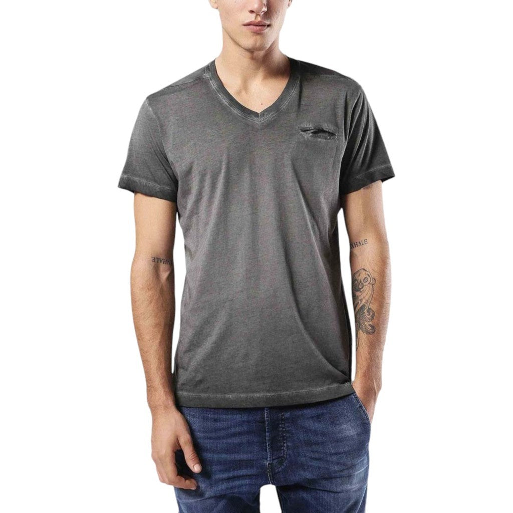 DIESEL T DIEGO PEARLS 900 Mens T-Shirt V Neck Short Sleeve Tee Casual Cotton Top