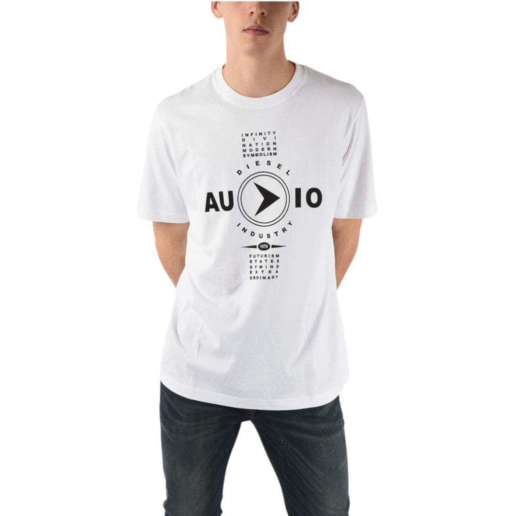 DIESEL T JUST Y2 Mens T-Shirt Short Sleeve Crew Neck Tee Summer Casual White Top