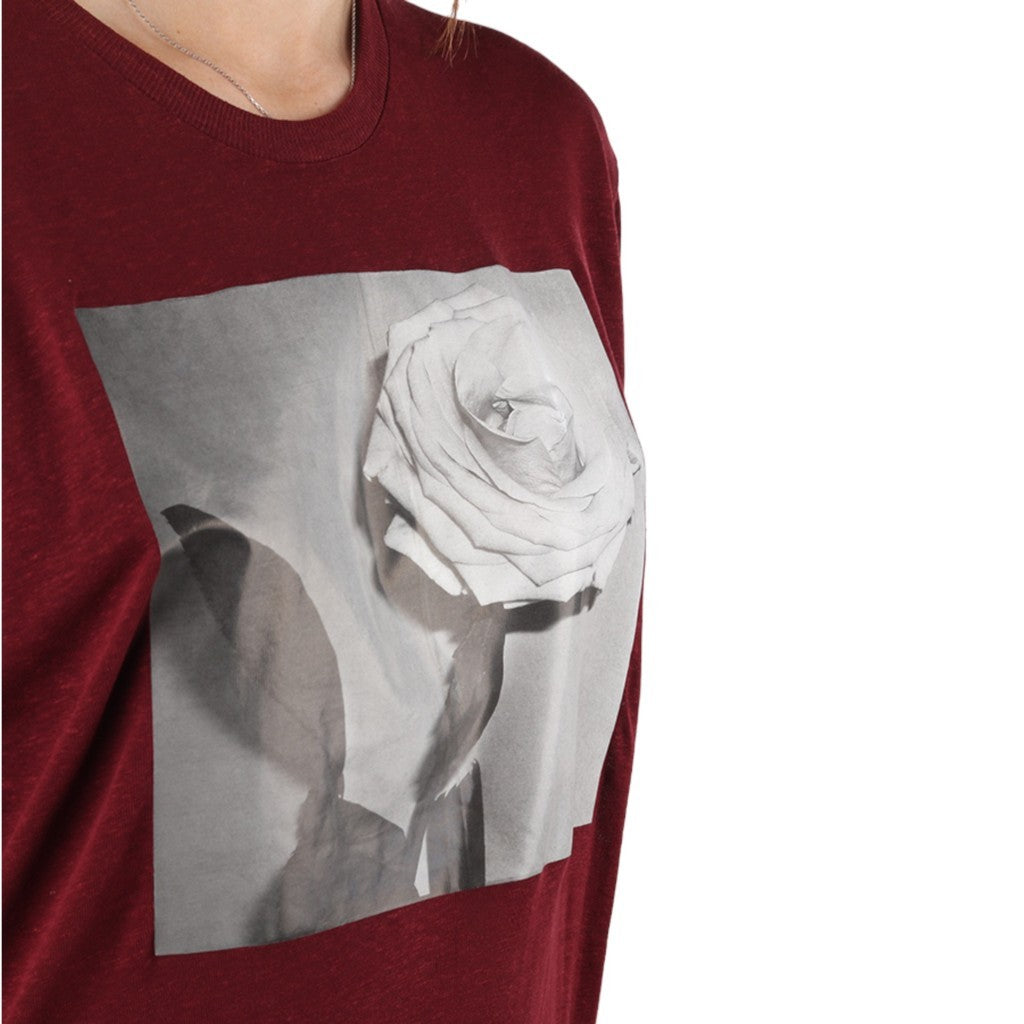 DIESEL T RACHEL P Womens T-Shirt Lyocell Crew Neck Summer Casual Burgundy Tee